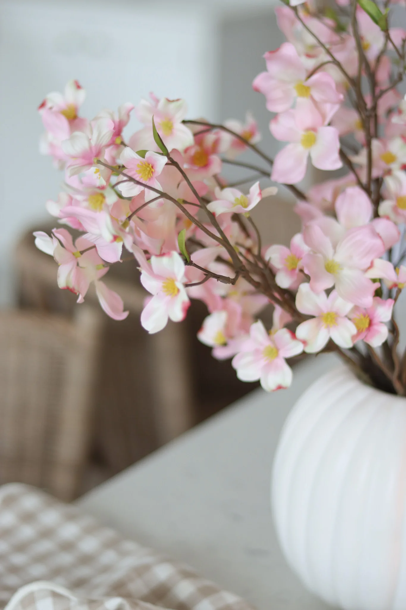 Faux Flowers - Pink Dogwood Spray - Image 2