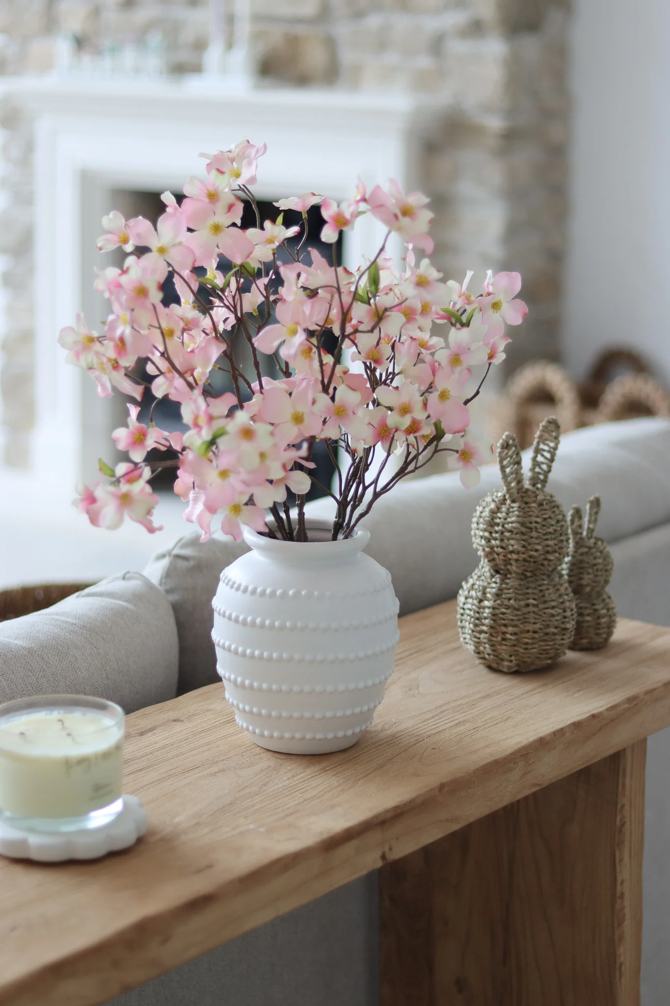 Faux Flowers - Pink Dogwood Spray - Image 4