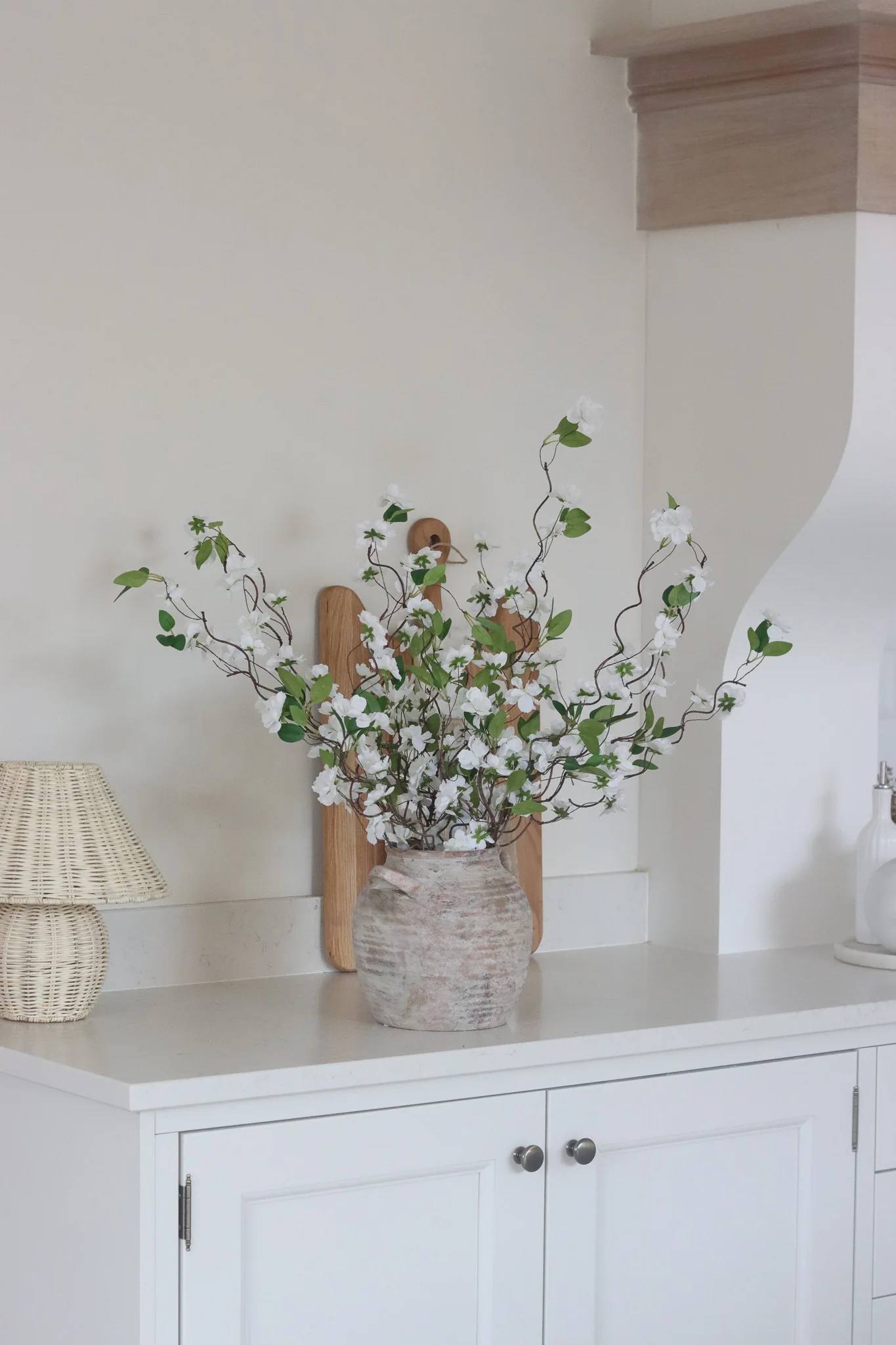 Faux Flowers  - White Wild Cherry Blossom Spray - Image 5