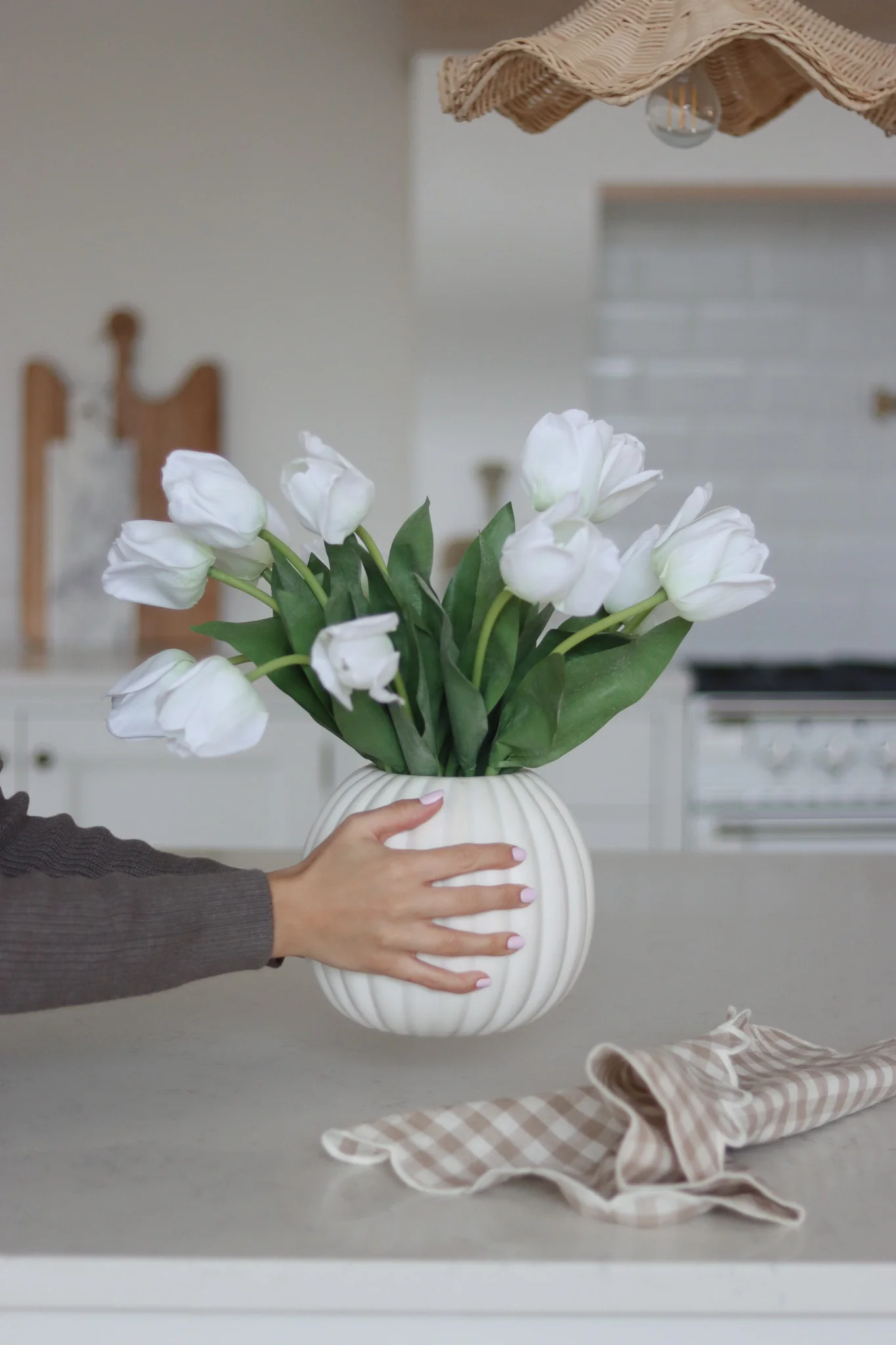 Faux Flowers - White Tulip - Image 2
