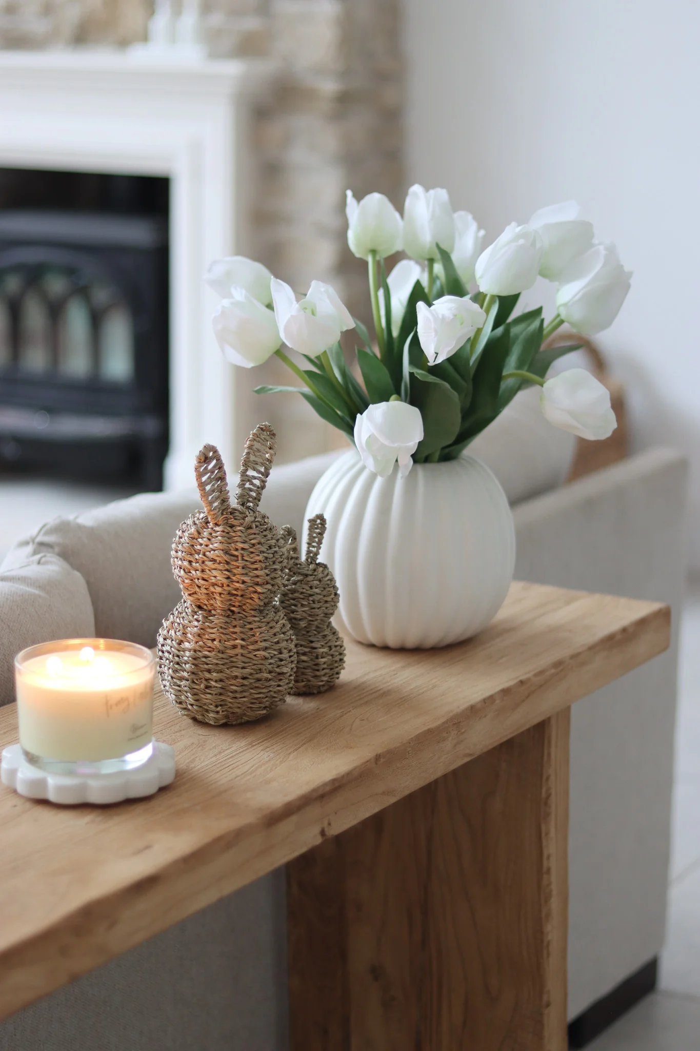 Faux Flowers - White Tulip - Image 3