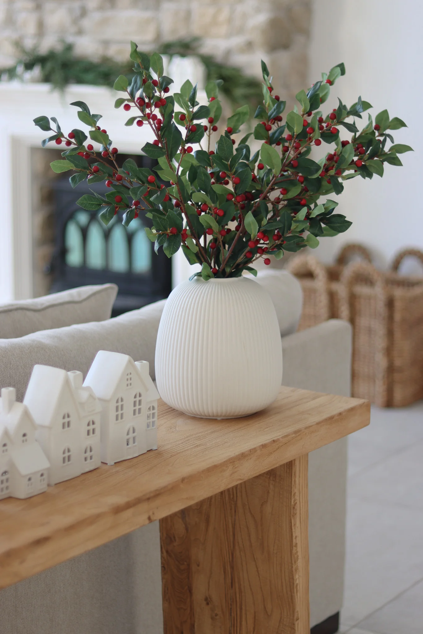 Faux Flowers - Red Berry Stem - Image 4