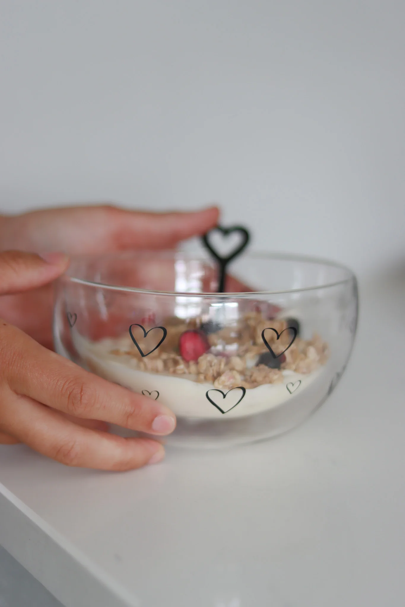 Glass Bowl – Open Hearts/Black - Image 2