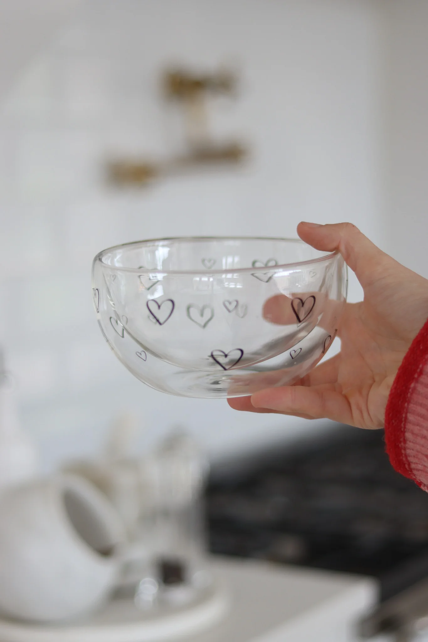Glass Bowl – Open Hearts/Black - Image 3