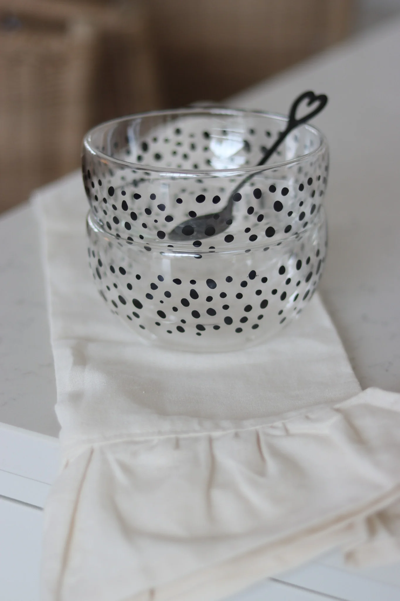 Glass Bowl Set ā 2 Piece ā Black / Polka - Image 2
