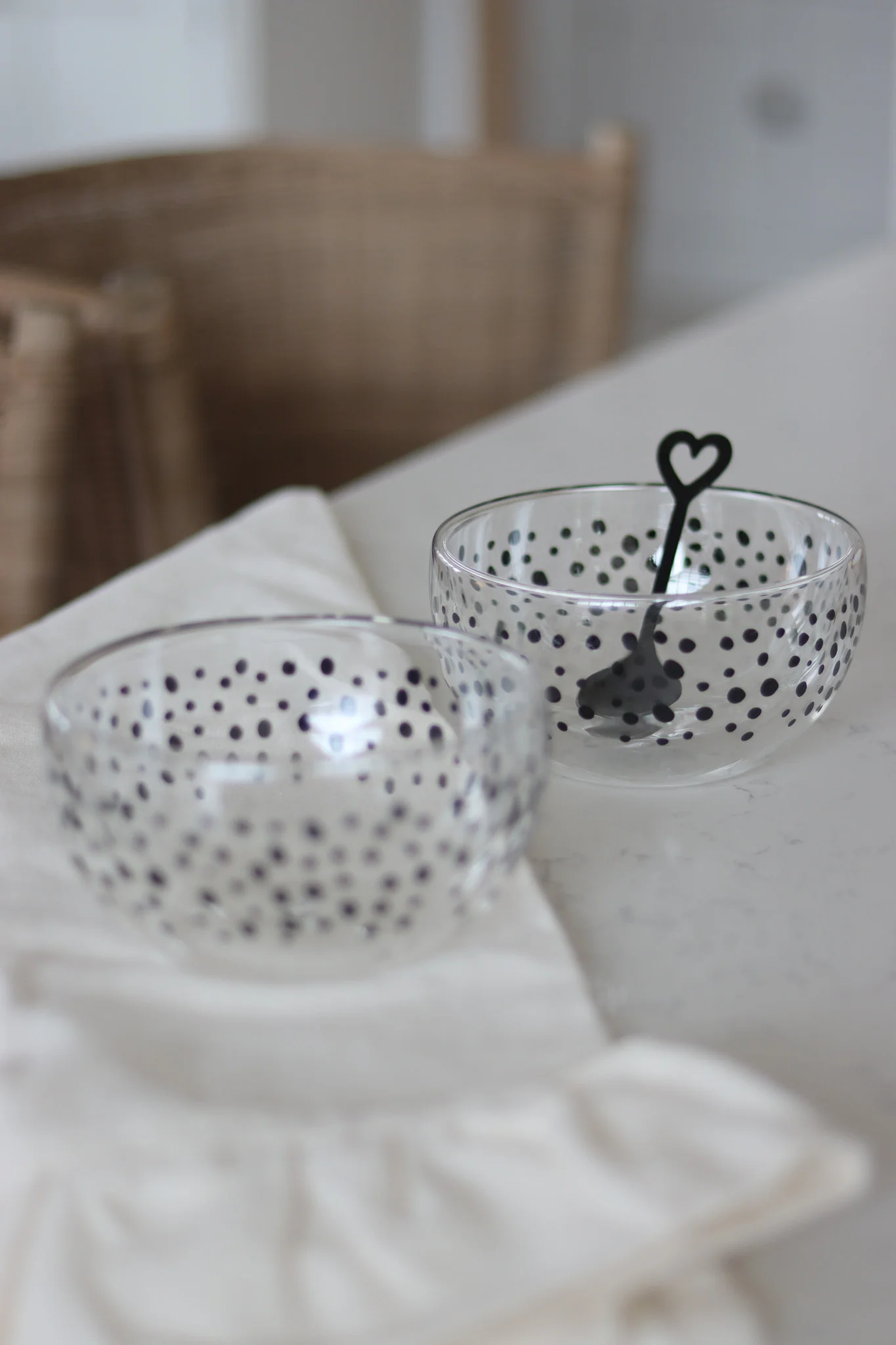 Glass Bowl Set ā 2 Piece ā Black / Polka - Image 3
