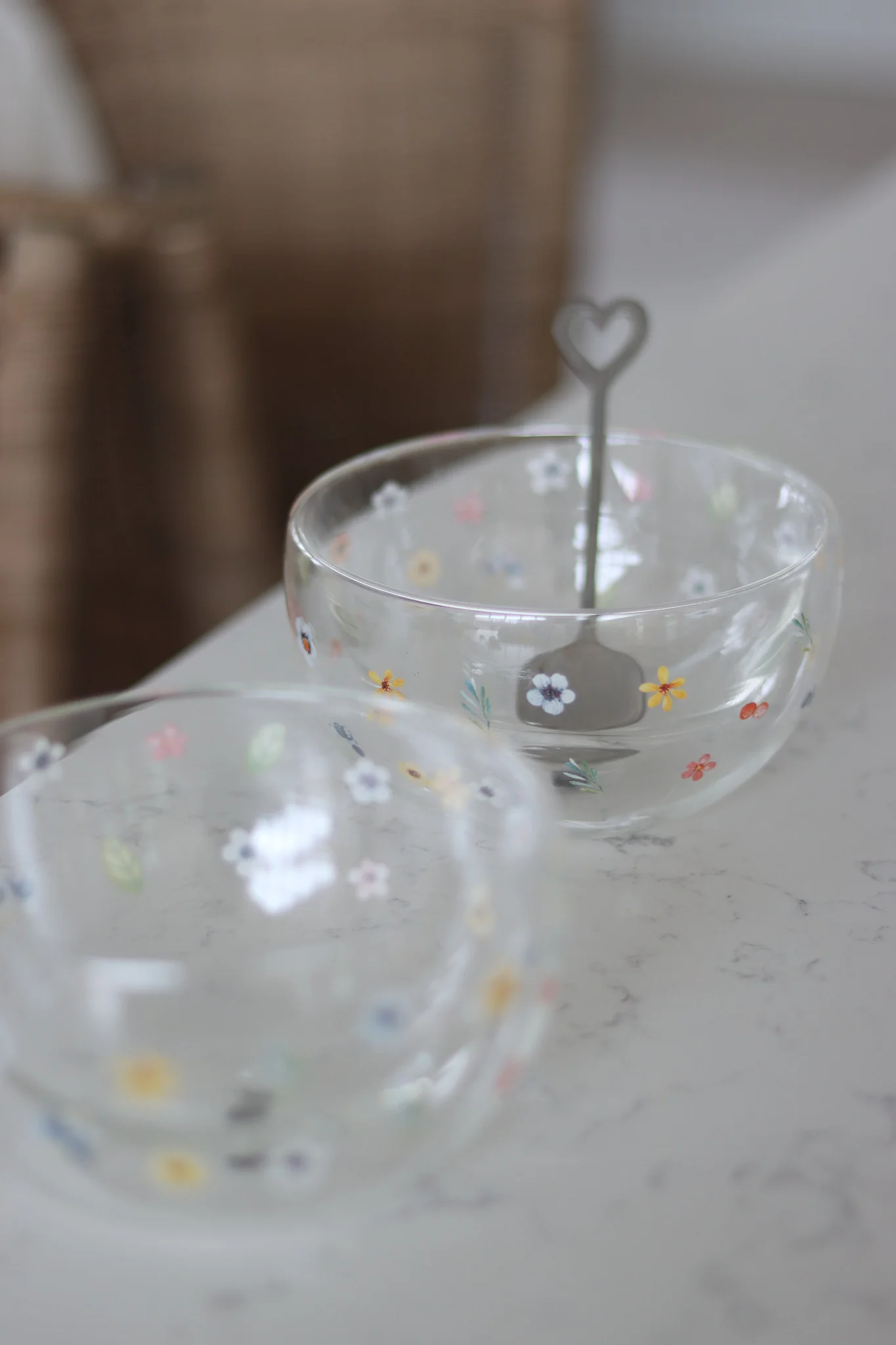 Glass Bowl Set ā 2 Piece ā Colourful Flowers - Image 4