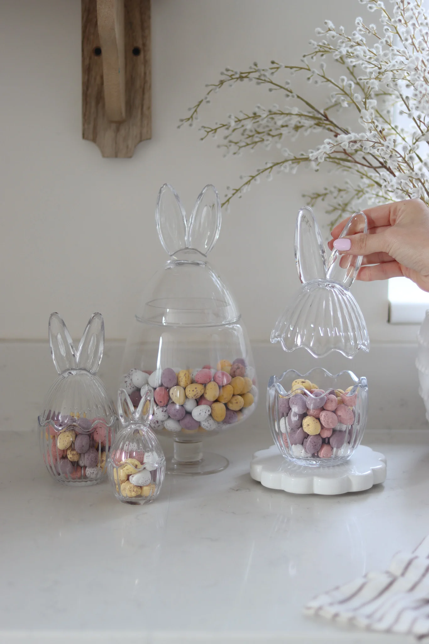 Glass Bunny Jar Bundle Fluted & Plain