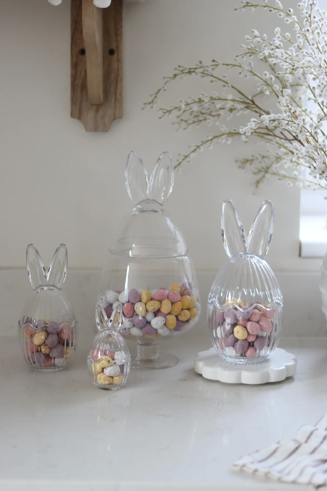 Glass Bunny Jar Bundle Fluted & Plain - Image 3