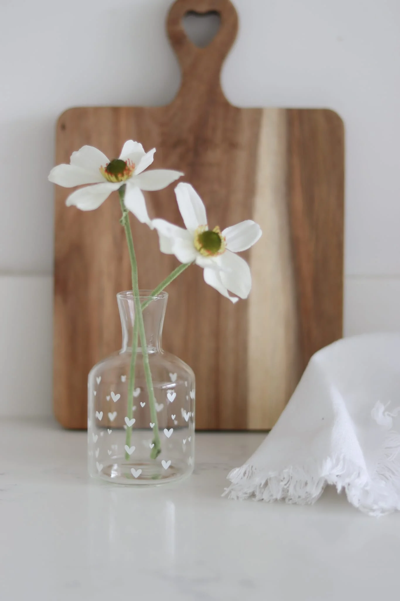 Glass Candle Holder - Small Multi-hearts White - Image 4
