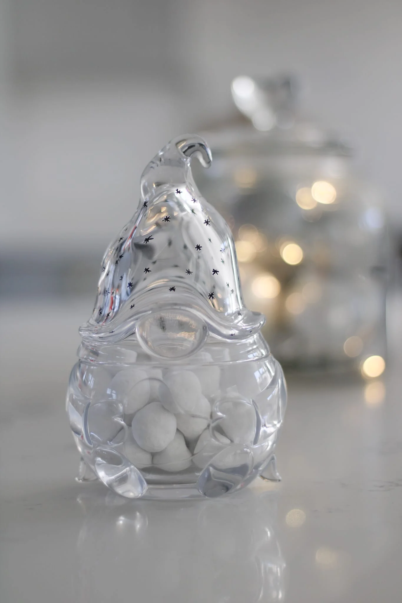 Glass Gonk Jar - Black Sparkles - Image 2