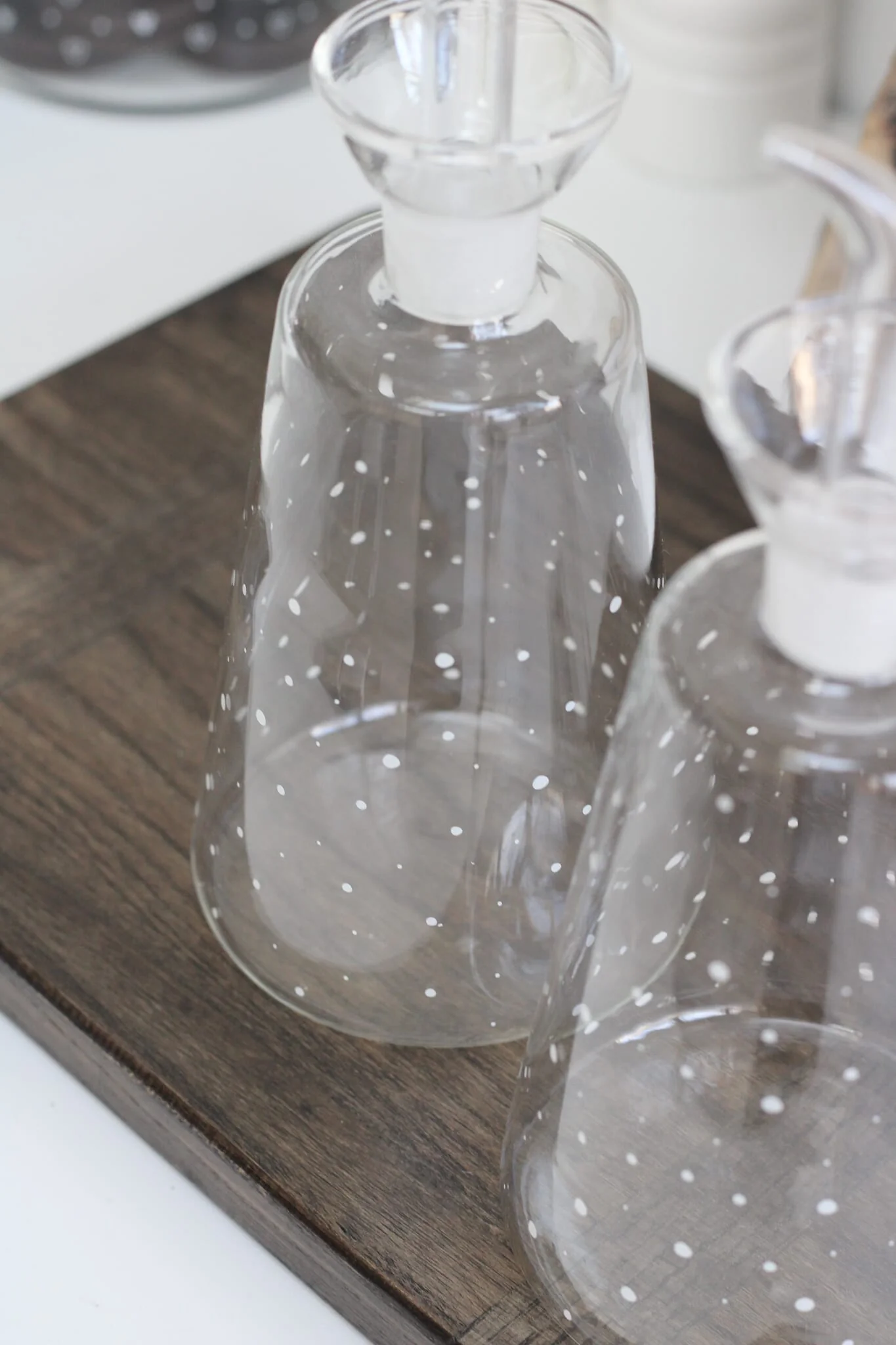 Glass Oil & Vinegar Bottles - White Polka Dots/Small - Image 5