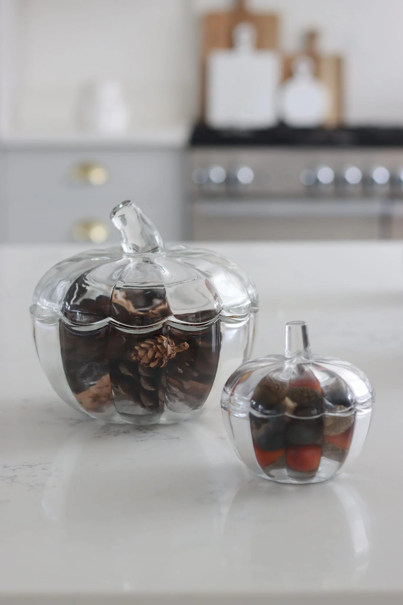Set of 2 Glass Pumpkin Jars - Image 3
