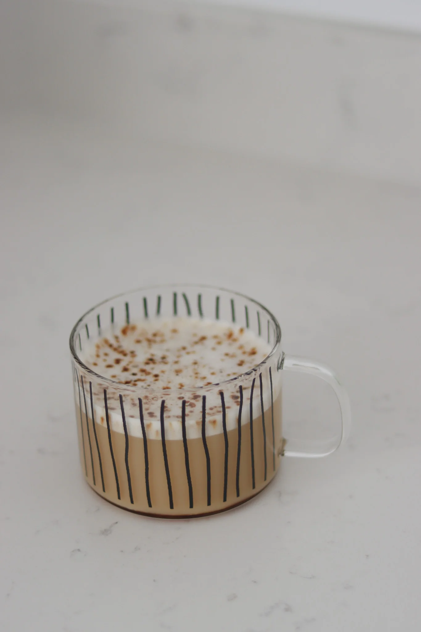 Vertical Lines Black Glass Mug - Image 3