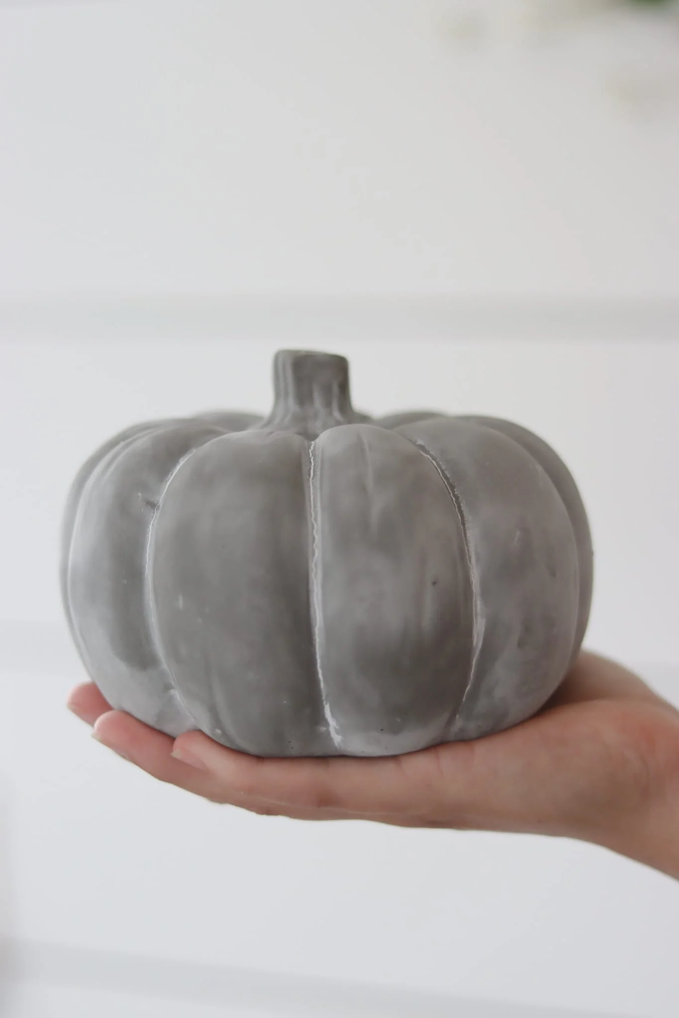 Grey Stone Resin Pumpkin - Large - Image 2