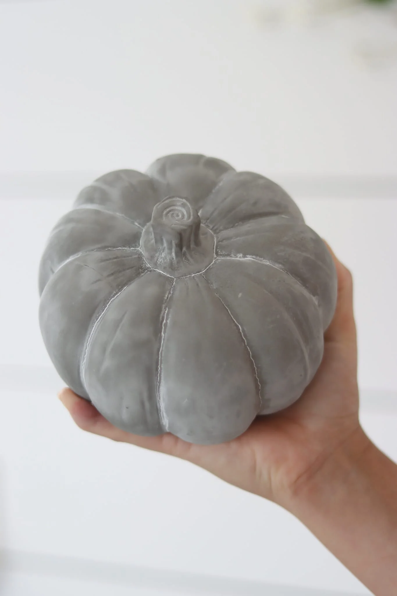 Grey Stone Resin Pumpkin - Large - Image 3