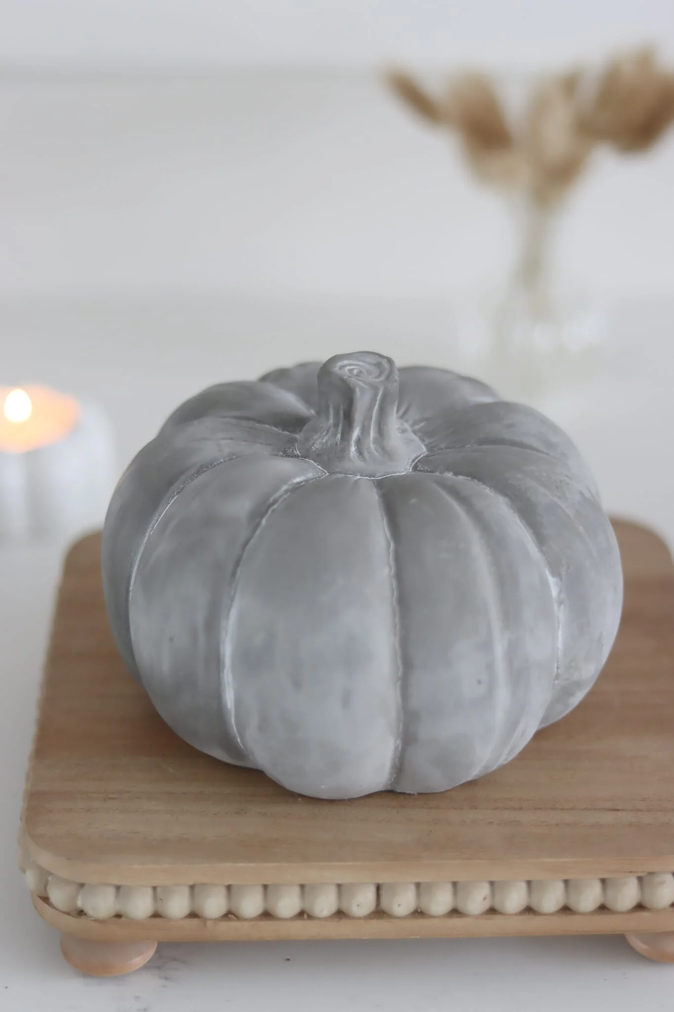 Grey Stone Resin Pumpkin - Large - Image 4