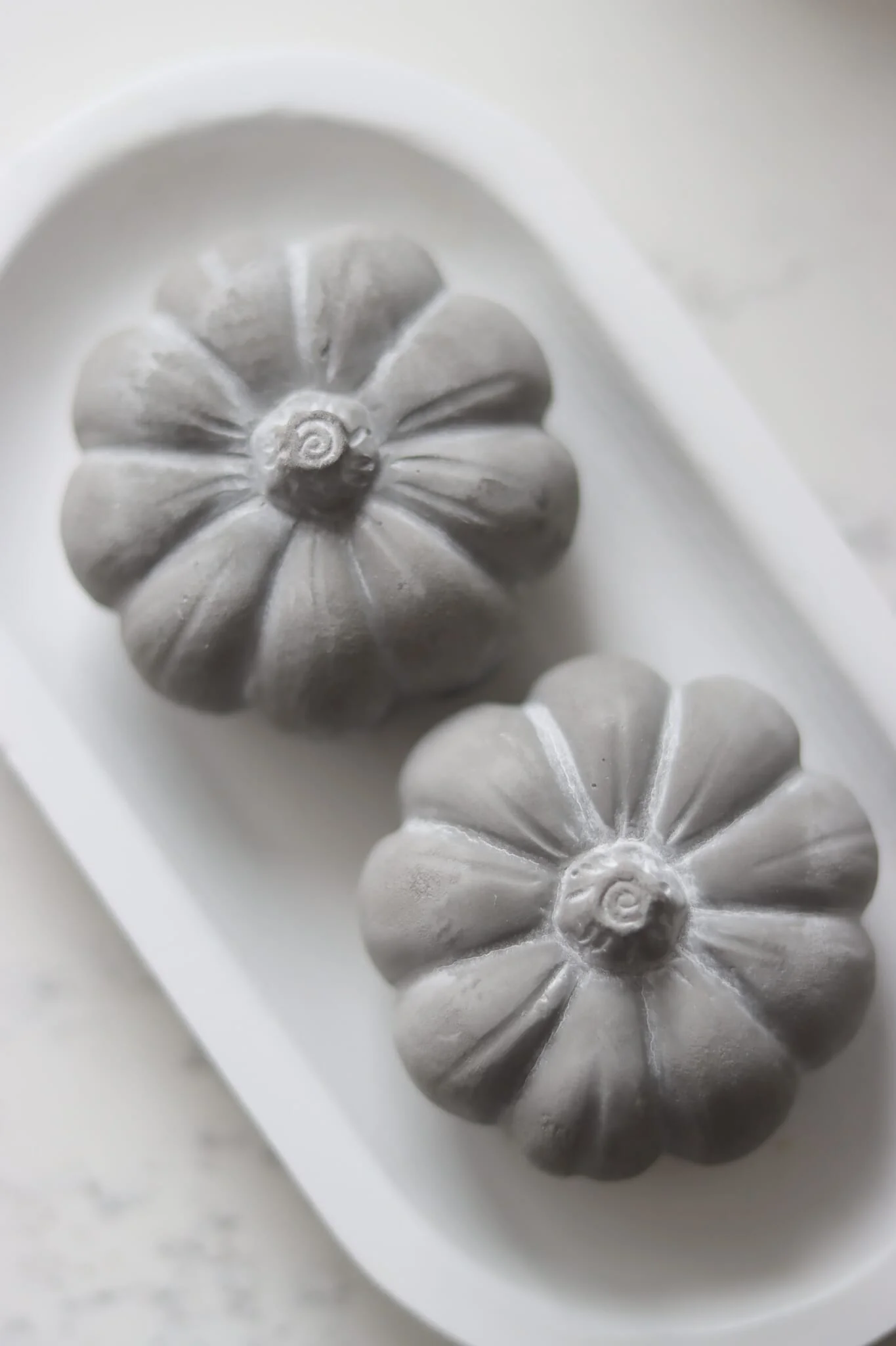 Grey Stone Resin Pumpkins - Small 2Pc Set - Image 2