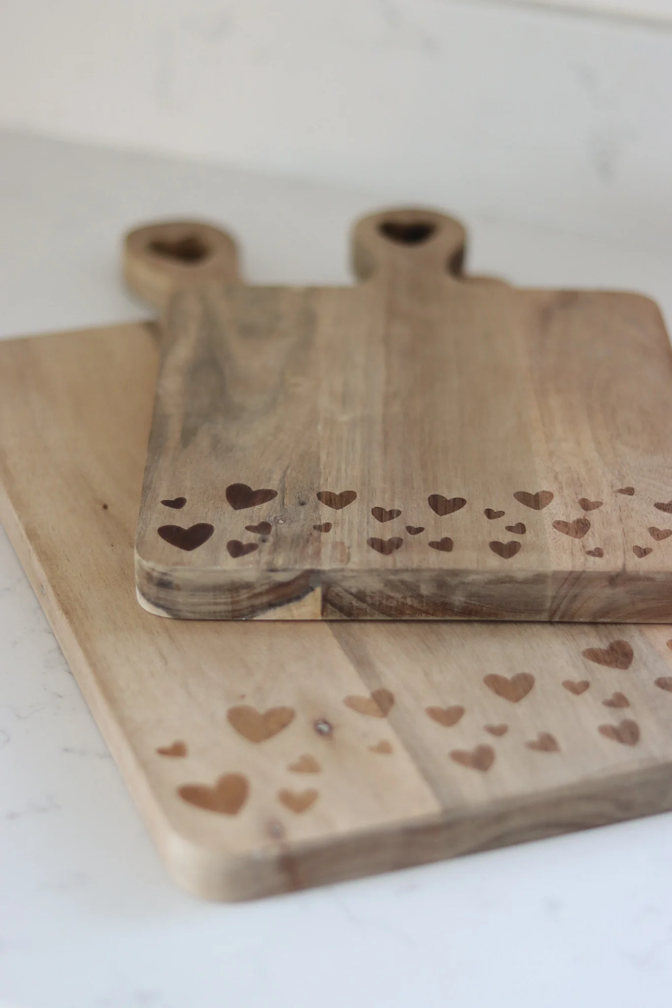 Heart Engraved Wooden Chopping Board- Natural Medium