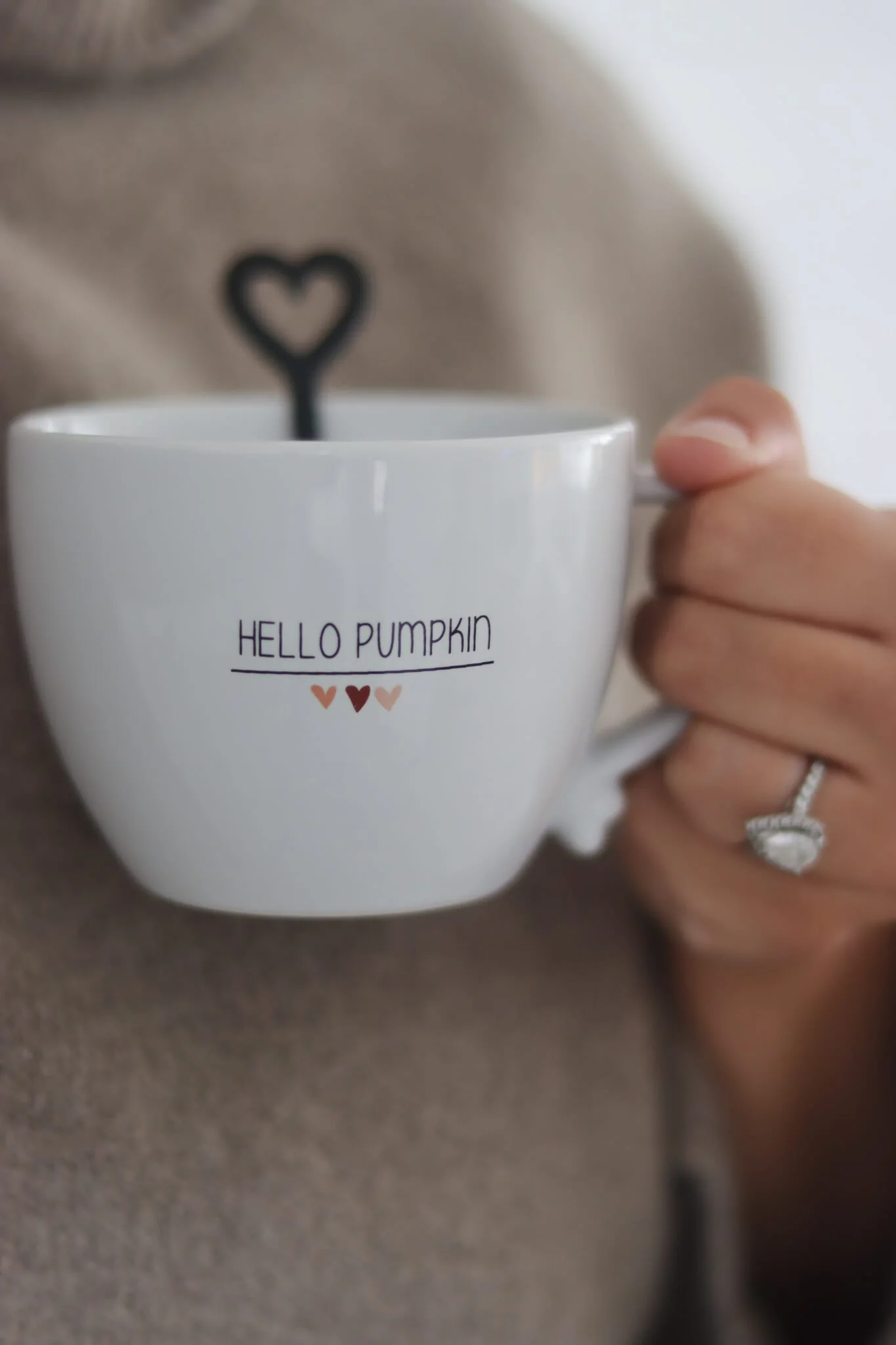 Heart Handled Mug - Hello Pumpkin