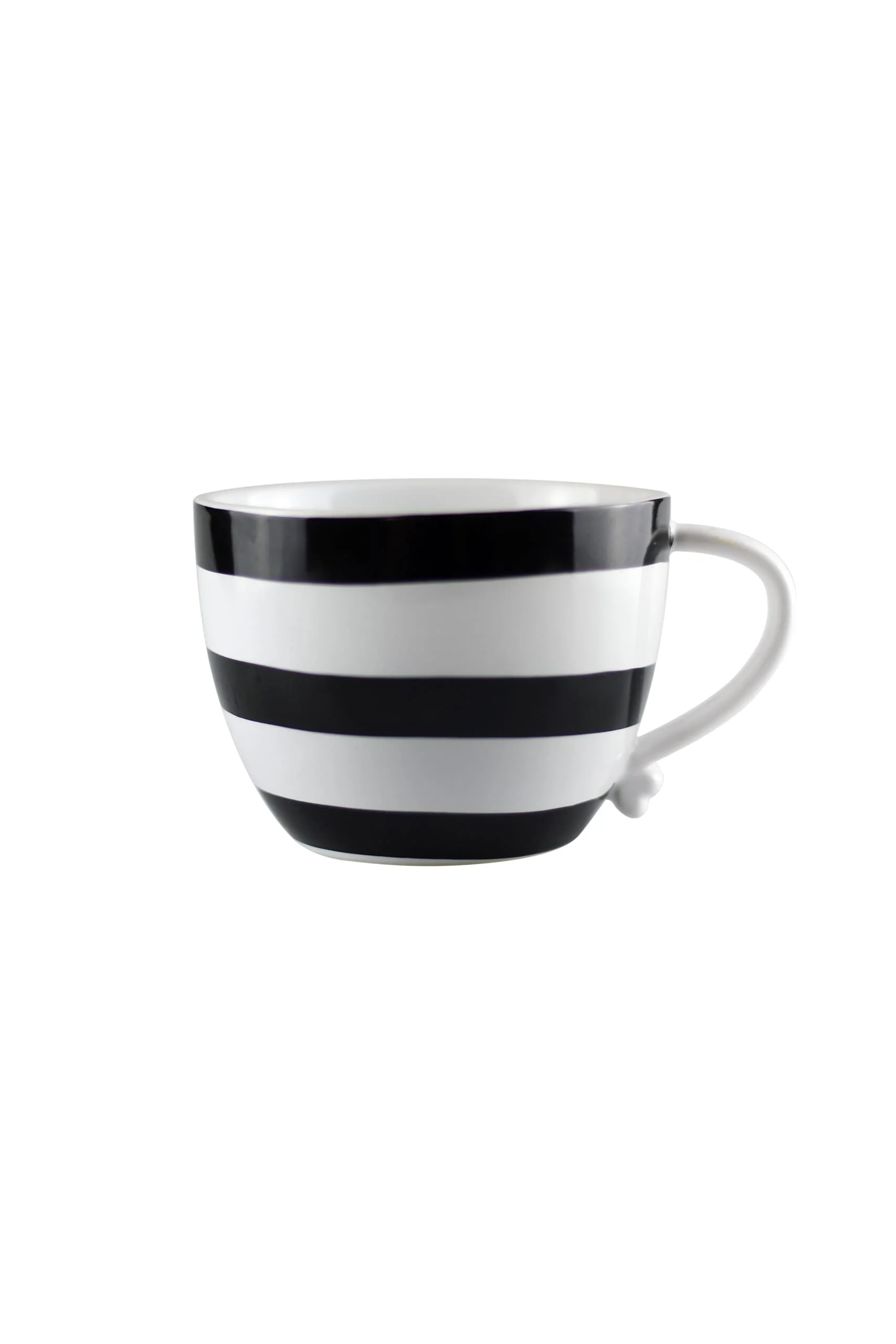 Heart Handled Ceramic Mug - Black Stripes - Image 4