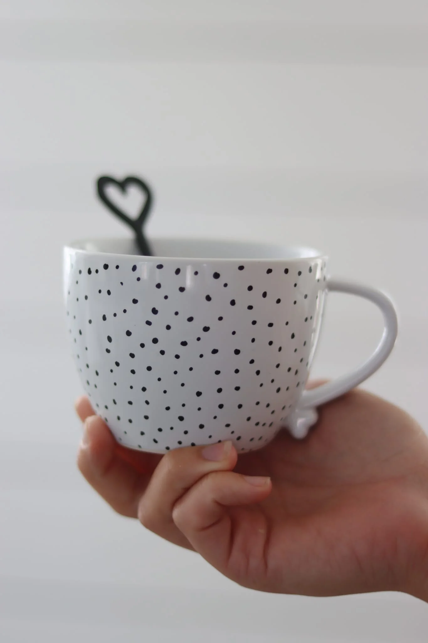 Heart Handled Ceramic Mug - Dots - Image 2