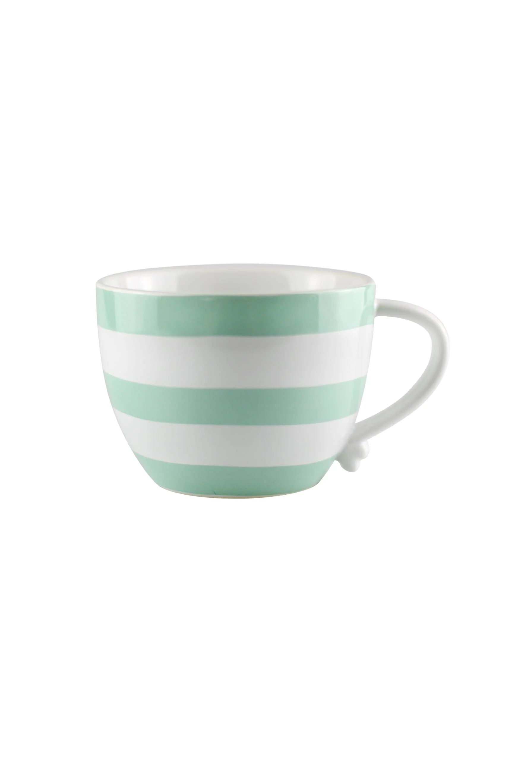 Heart Handled Ceramic Mugs - Green Stripes - Image 4