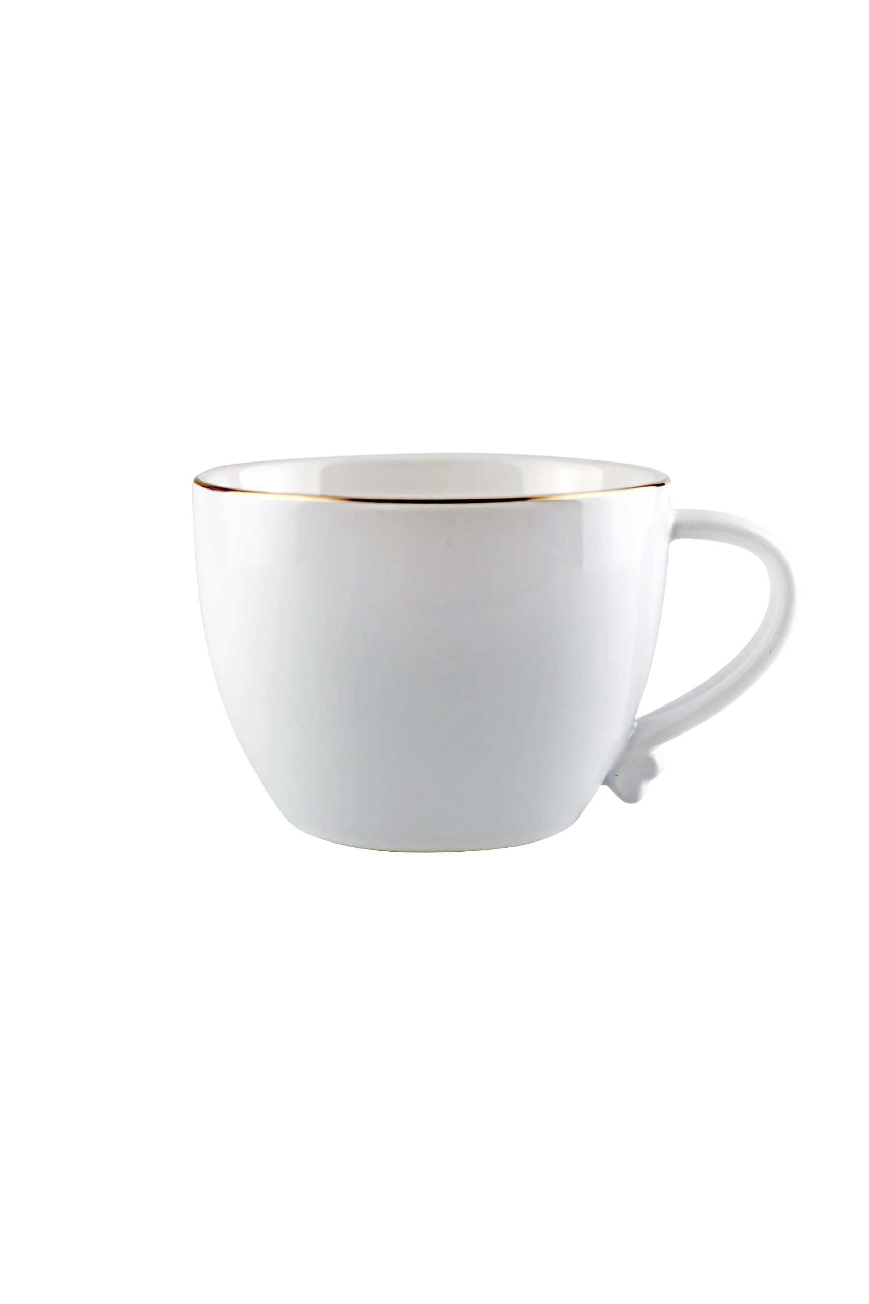 Heart Handled Ceramic Mug - White Gold Rim - Image 4