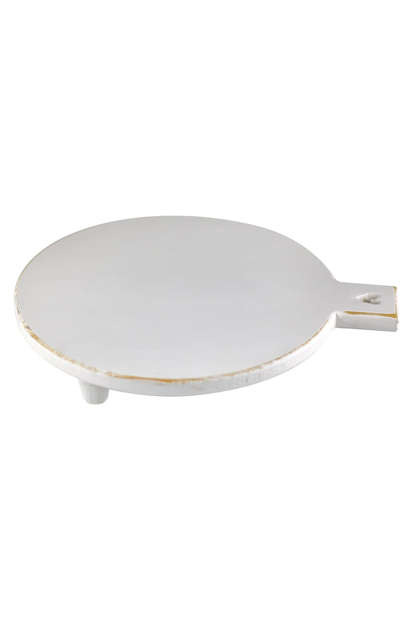 Heart Handled Round Tray - Whitewash - Image 4