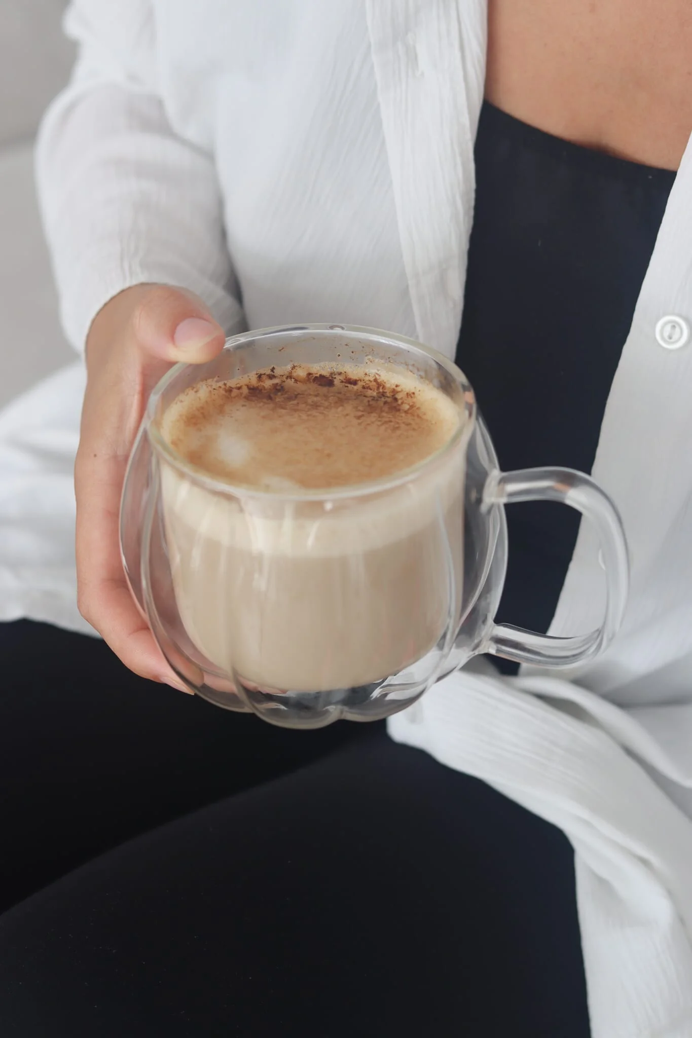 Large Double Wall Glass Pumpkin Mug - Image 2
