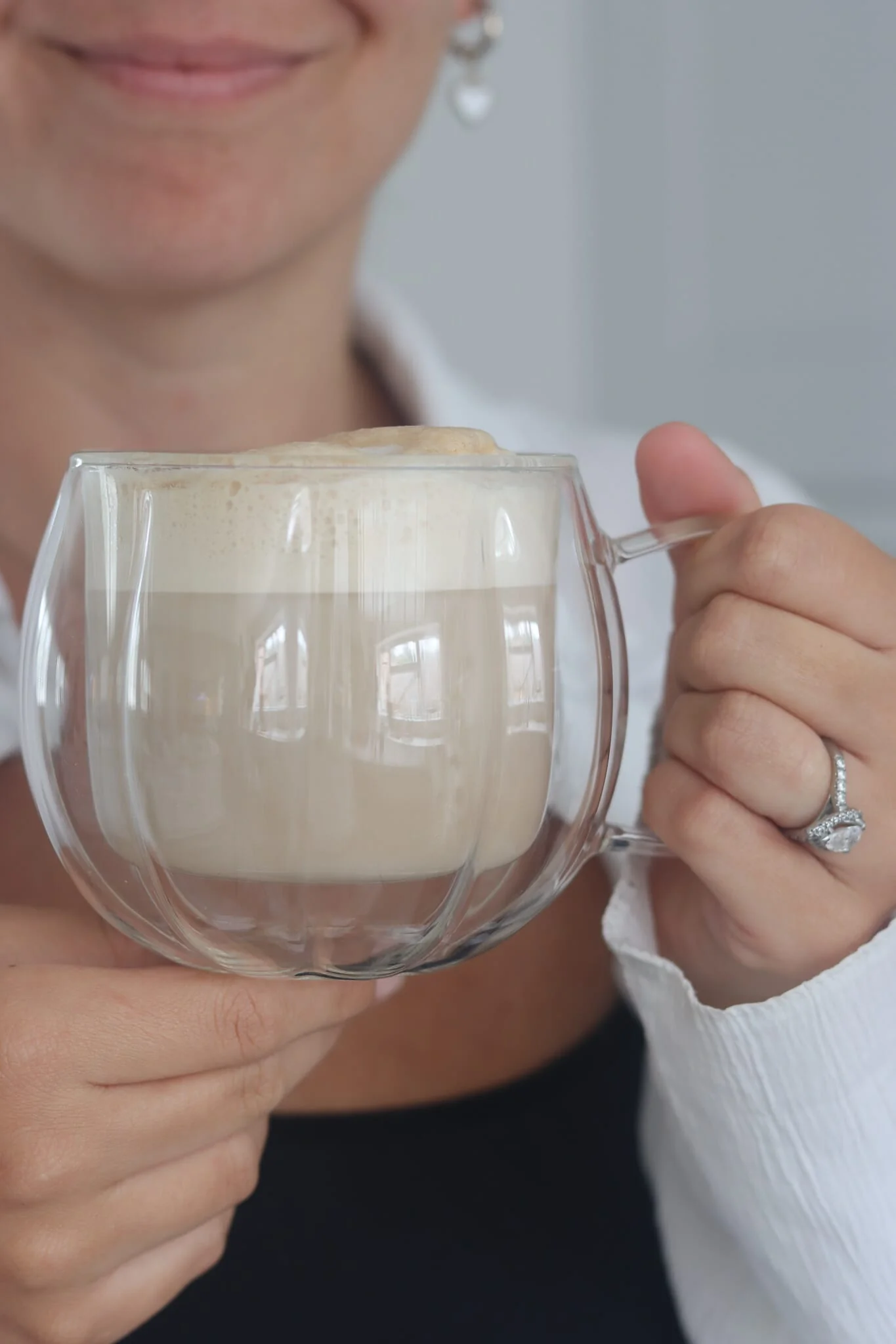 Large Double Wall Glass Pumpkin Mug - Image 3