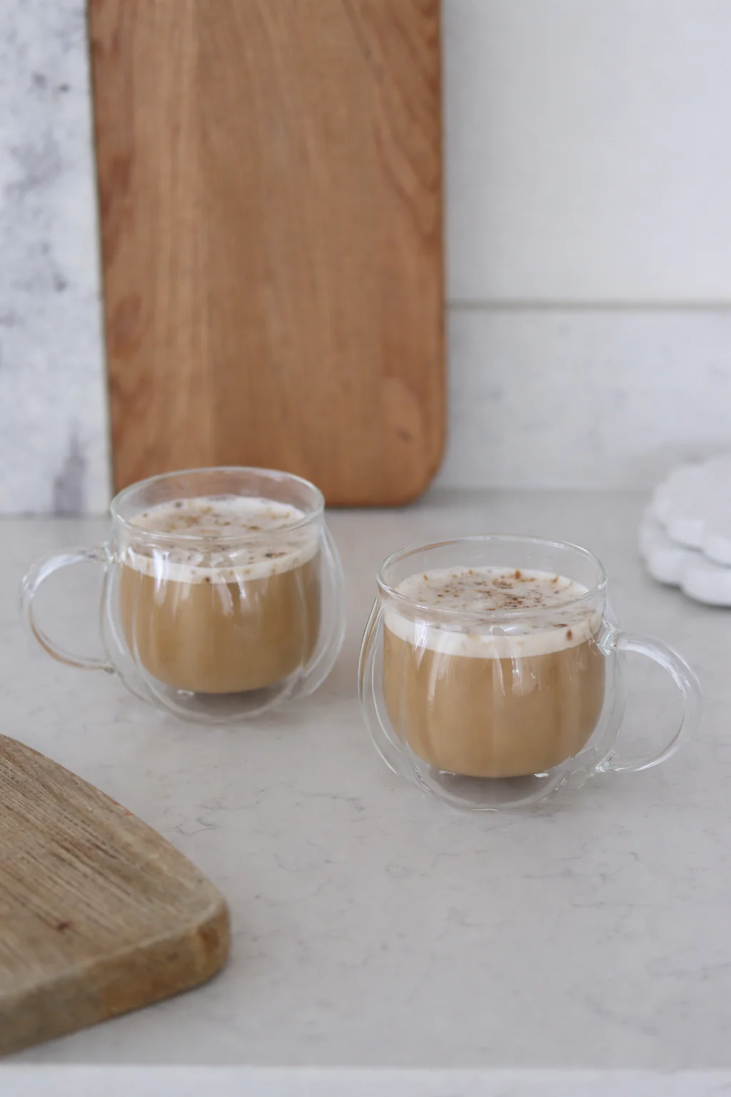 Large Double Walled Glass Mug Set – 2 Piece – Pumpkin Mug