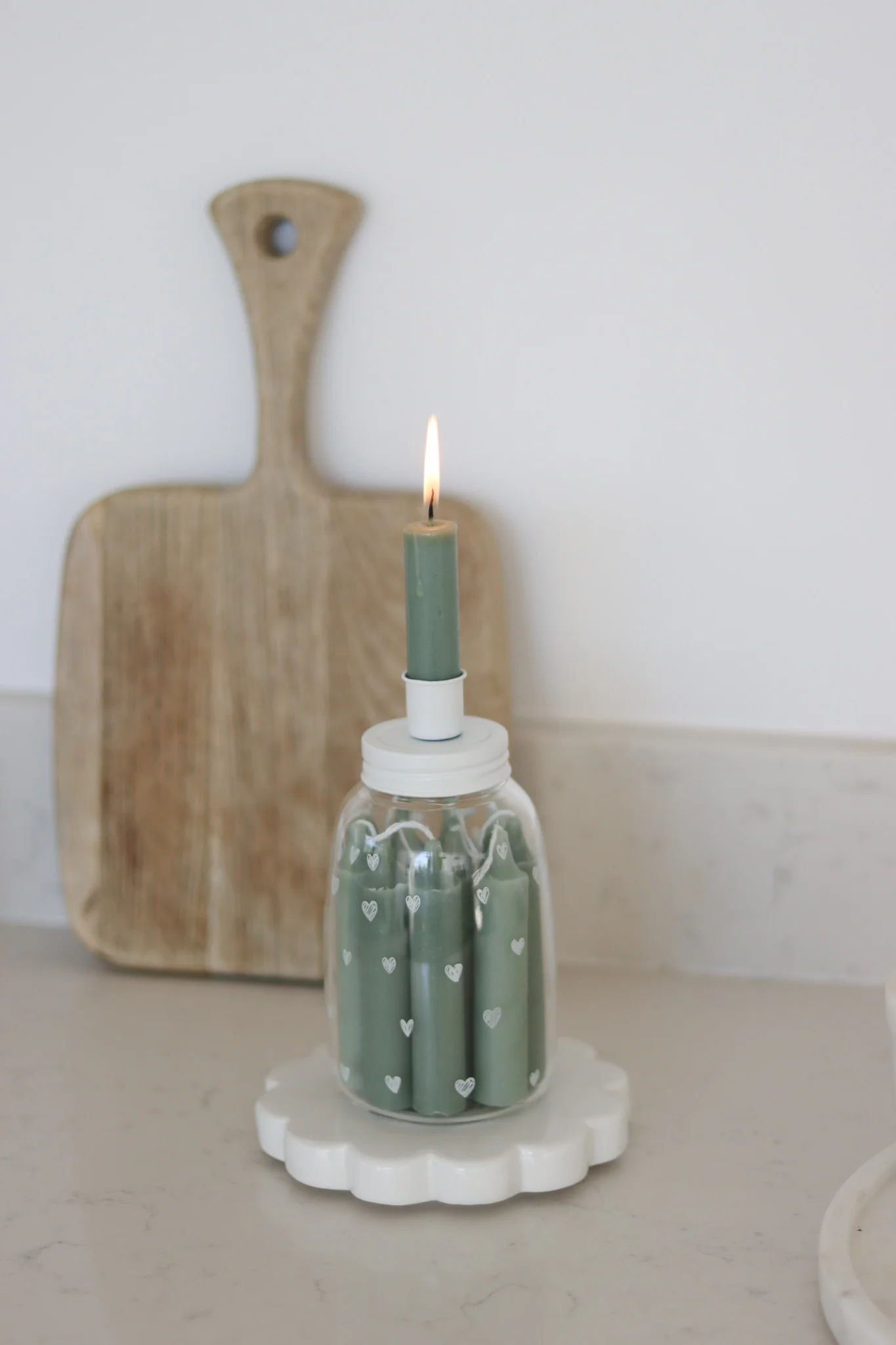 Tall Glass Candle Holder - Multi Heart - Image 4