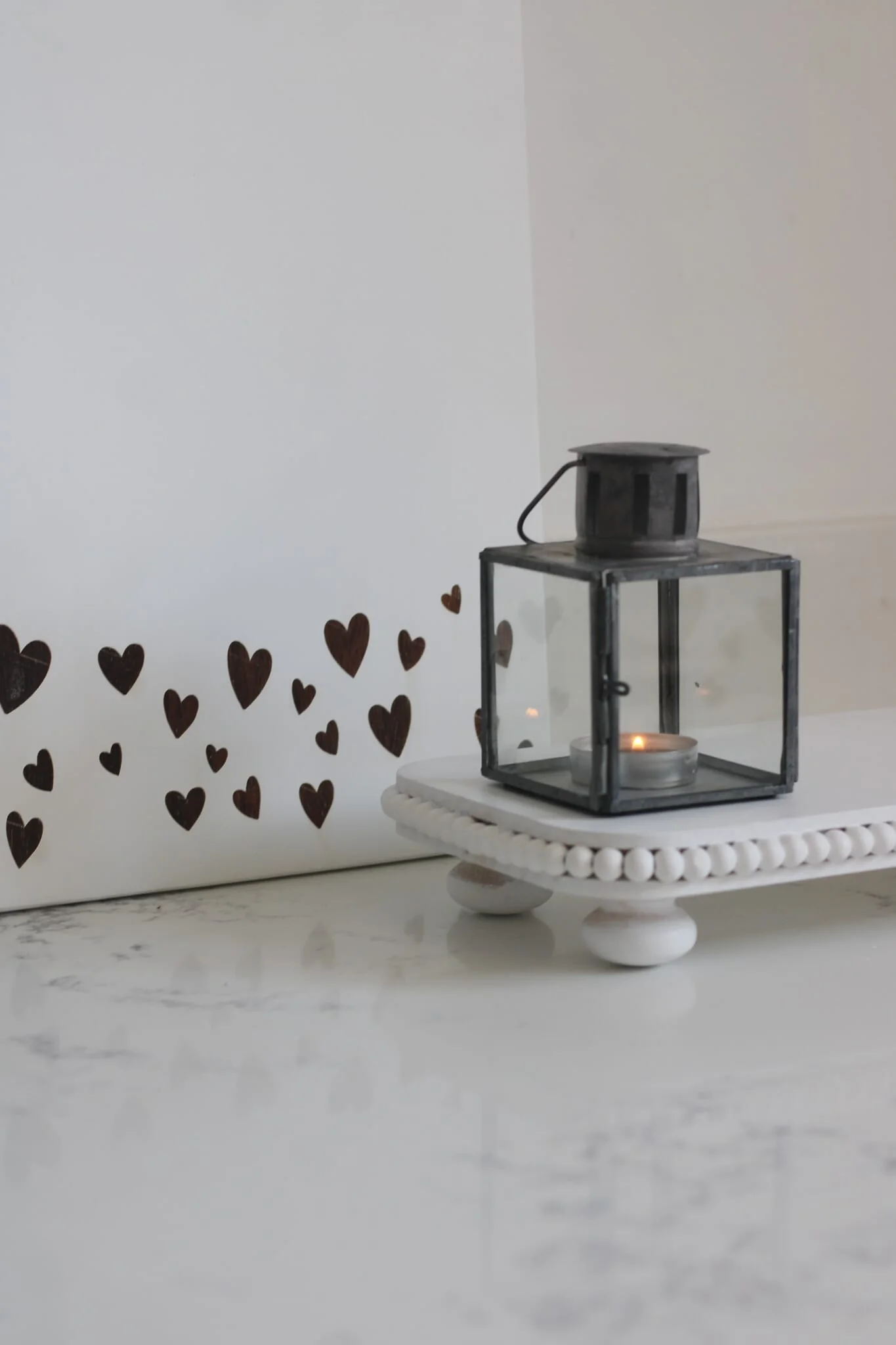Engraved Heart Wooden Chopping Board-White Large - Image 2