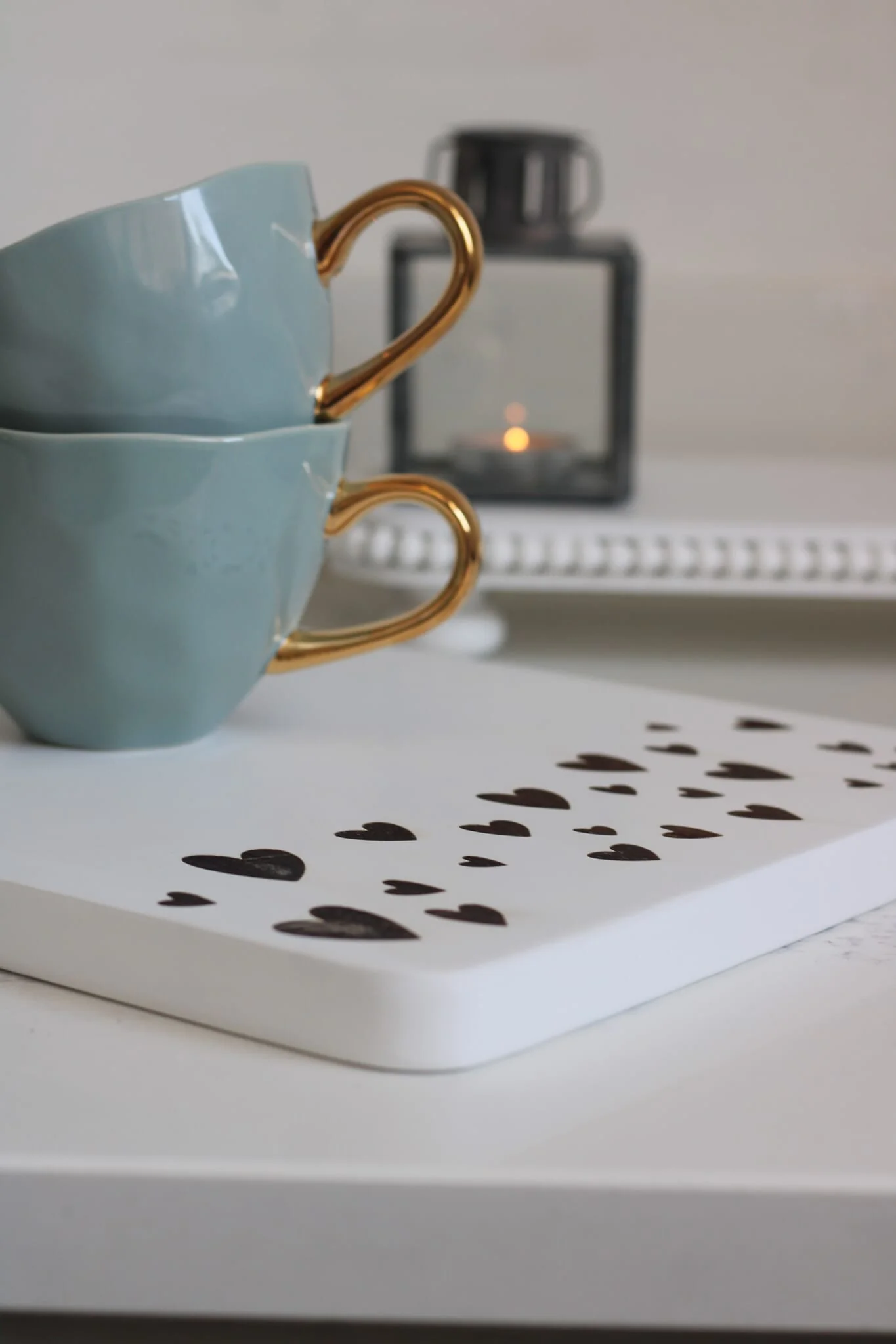 Engraved Heart Wooden Chopping Board-White Large - Image 5