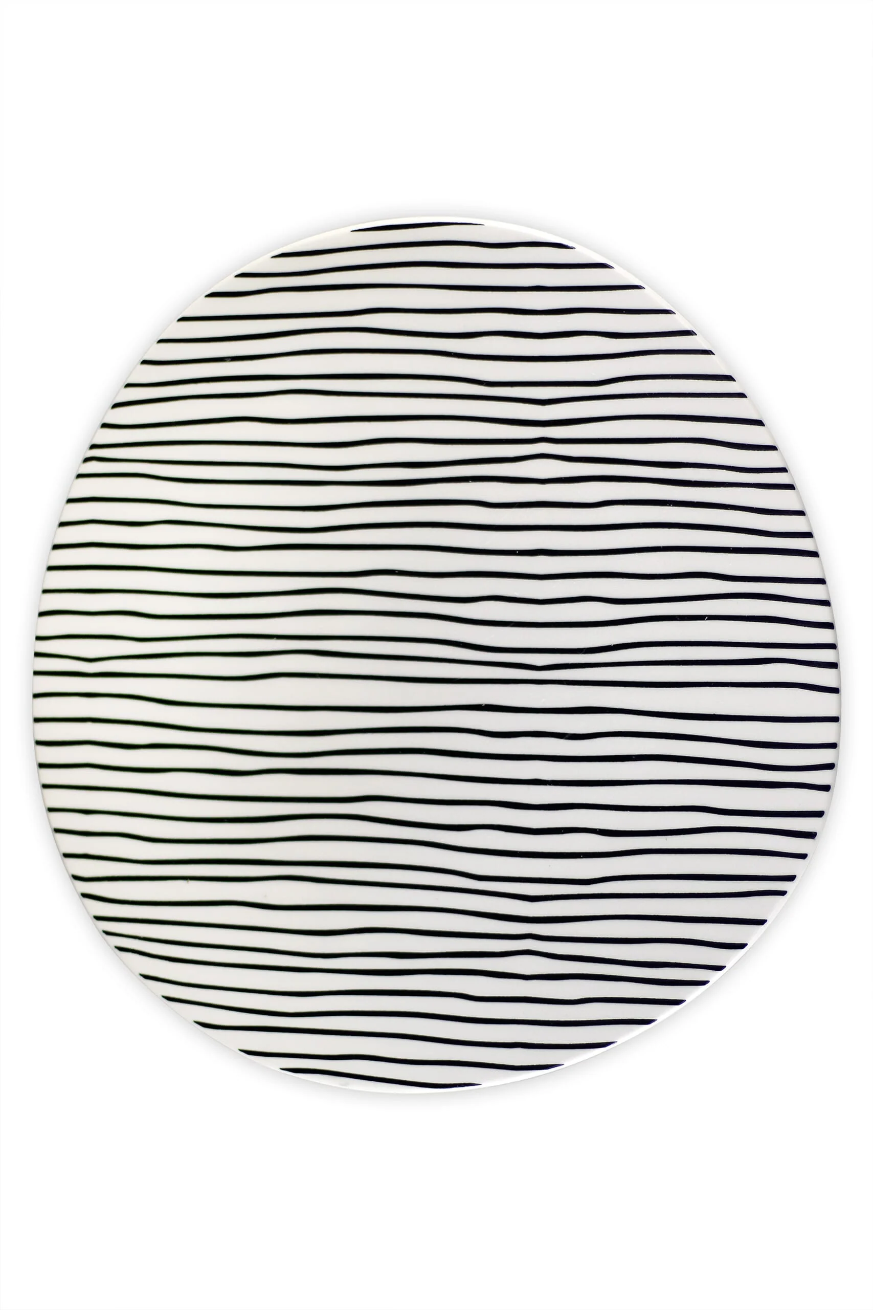Irregular Ceramic Plates - Black Stripes 4pc Set - Image 6