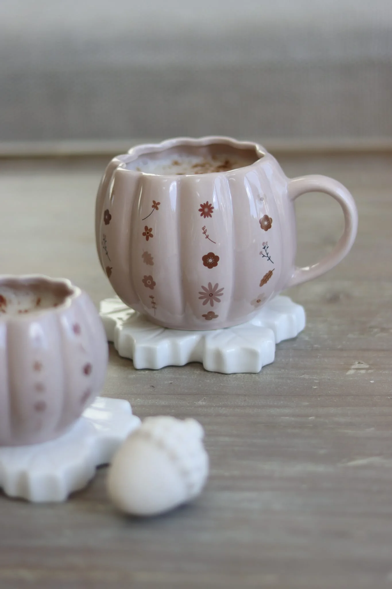 Large Pumpkin Mug - Autumn Floral Art 4 - Image 3