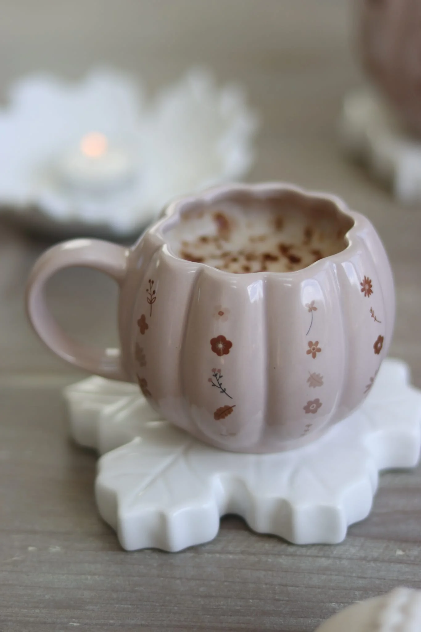 Large Pumpkin Mug - Autumn Floral Art 4 - Image 4
