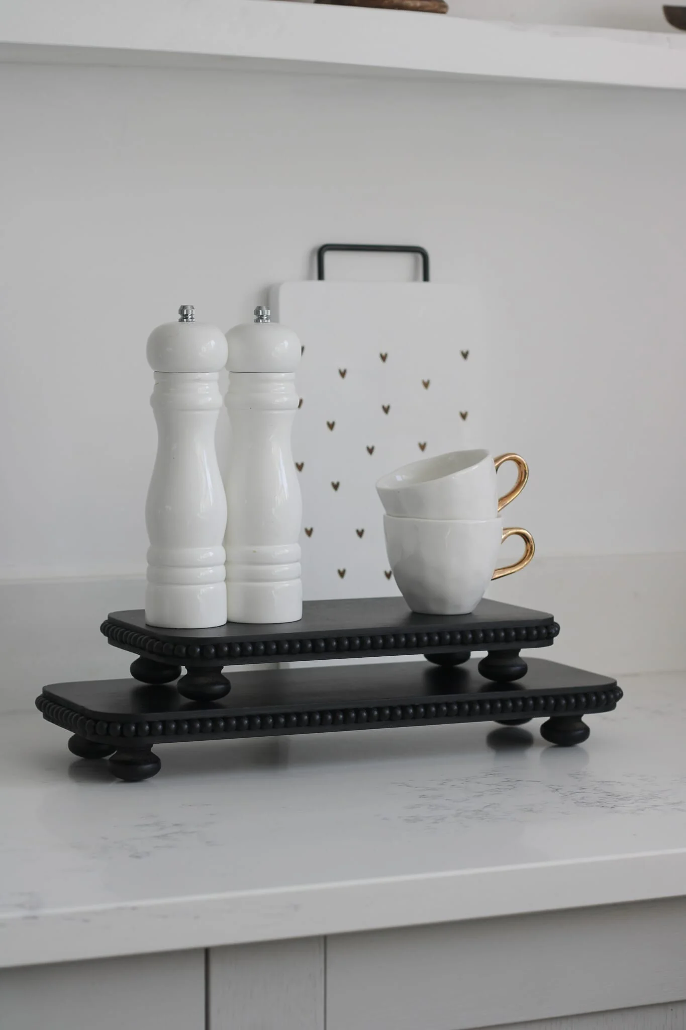 Long Beaded Raised Tray-Large/Black - Image 3