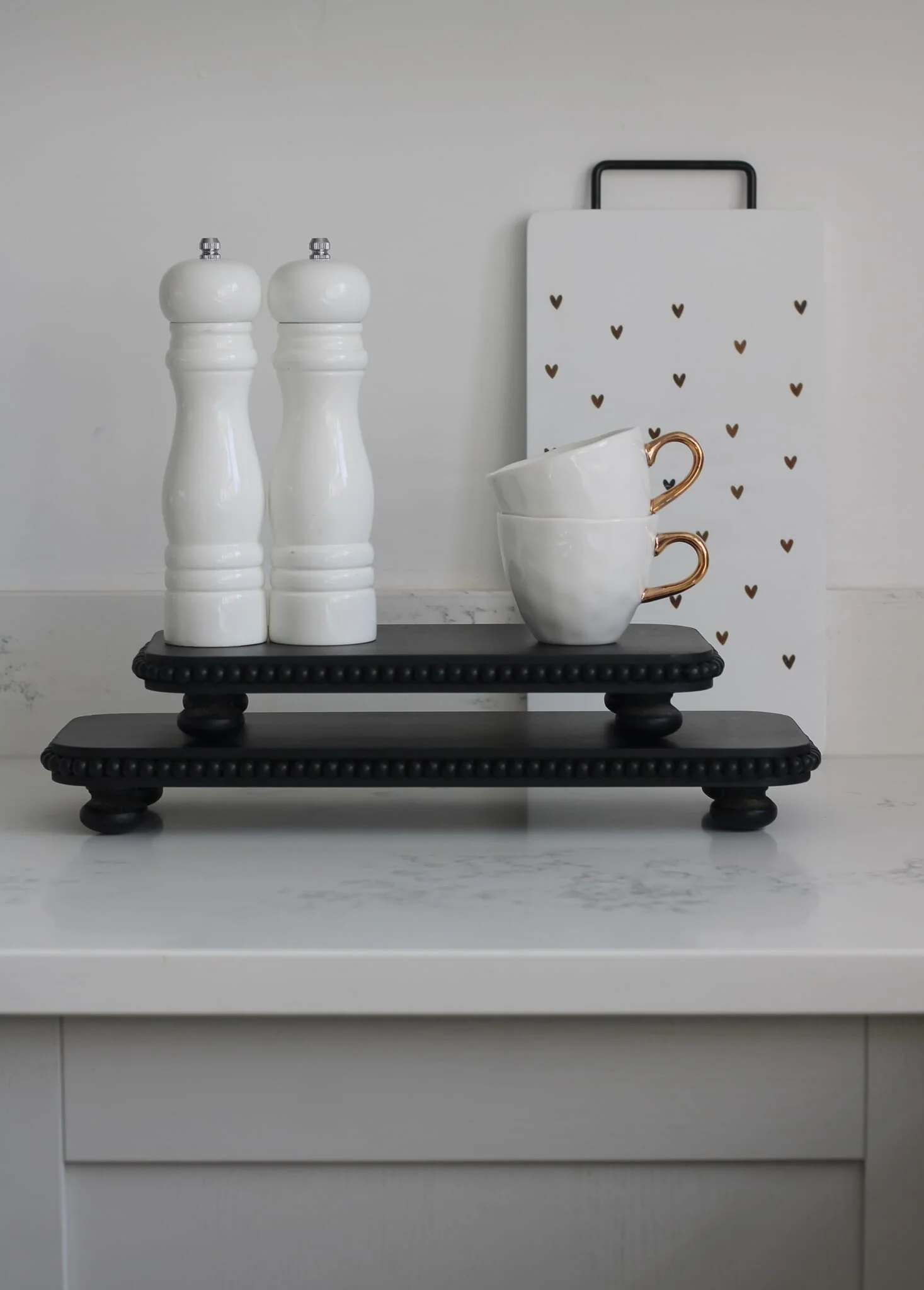 Long Beaded Raised Tray-Large/Black - Image 4