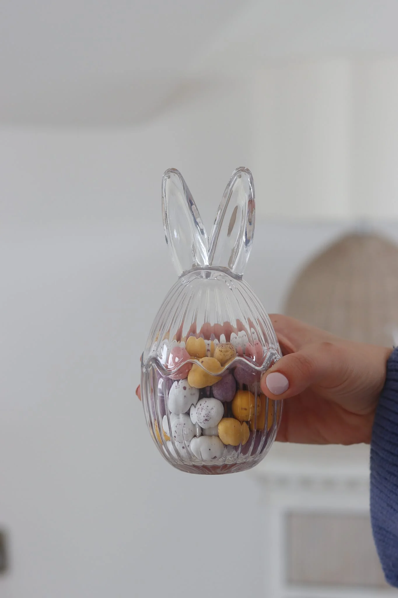 Medium Glass Bunny Jar Set- Fluted - Image 2
