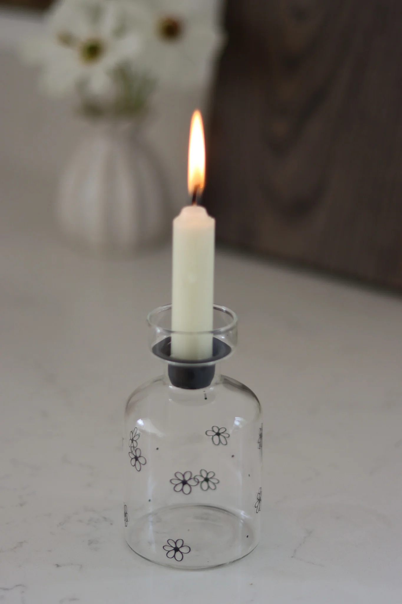 Metal Insert Candle Holder - Floral - Image 4