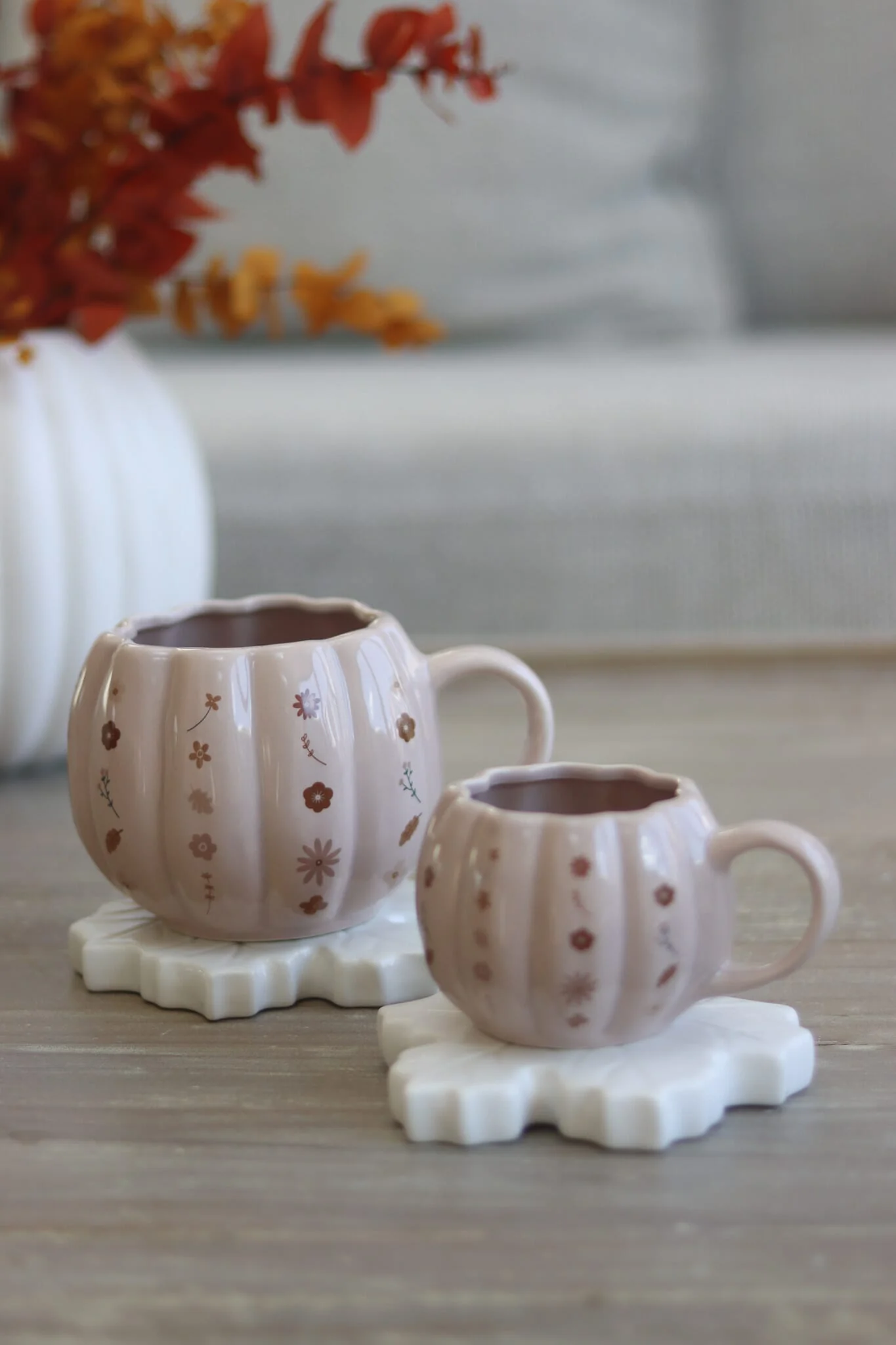 Mini Pumpkin Mug - Autumn Floral Art 4 - Image 2