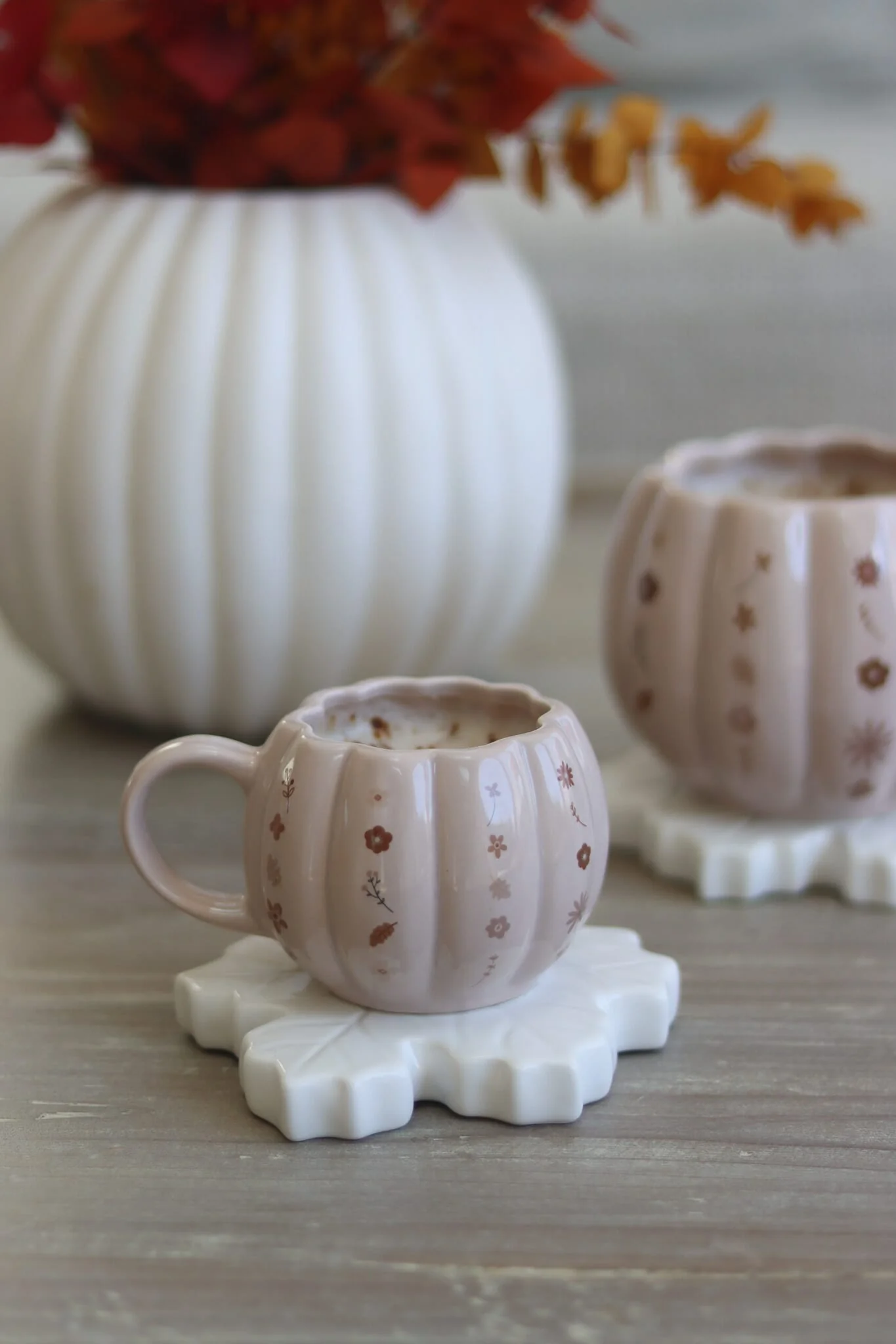 Mini Pumpkin Mug - Autumn Floral Art 4 - Image 4