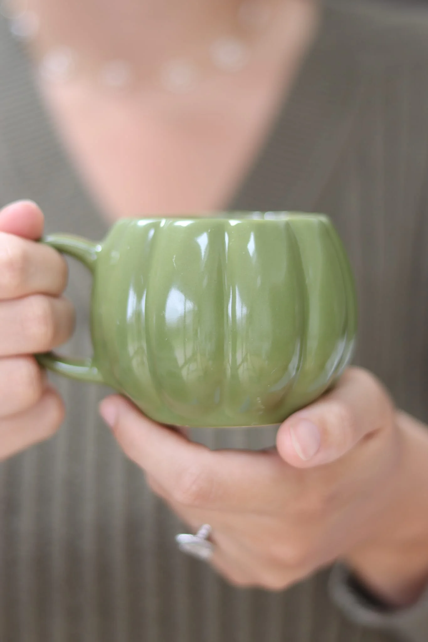 Mini Pumpkin Mug - Autumnal Green