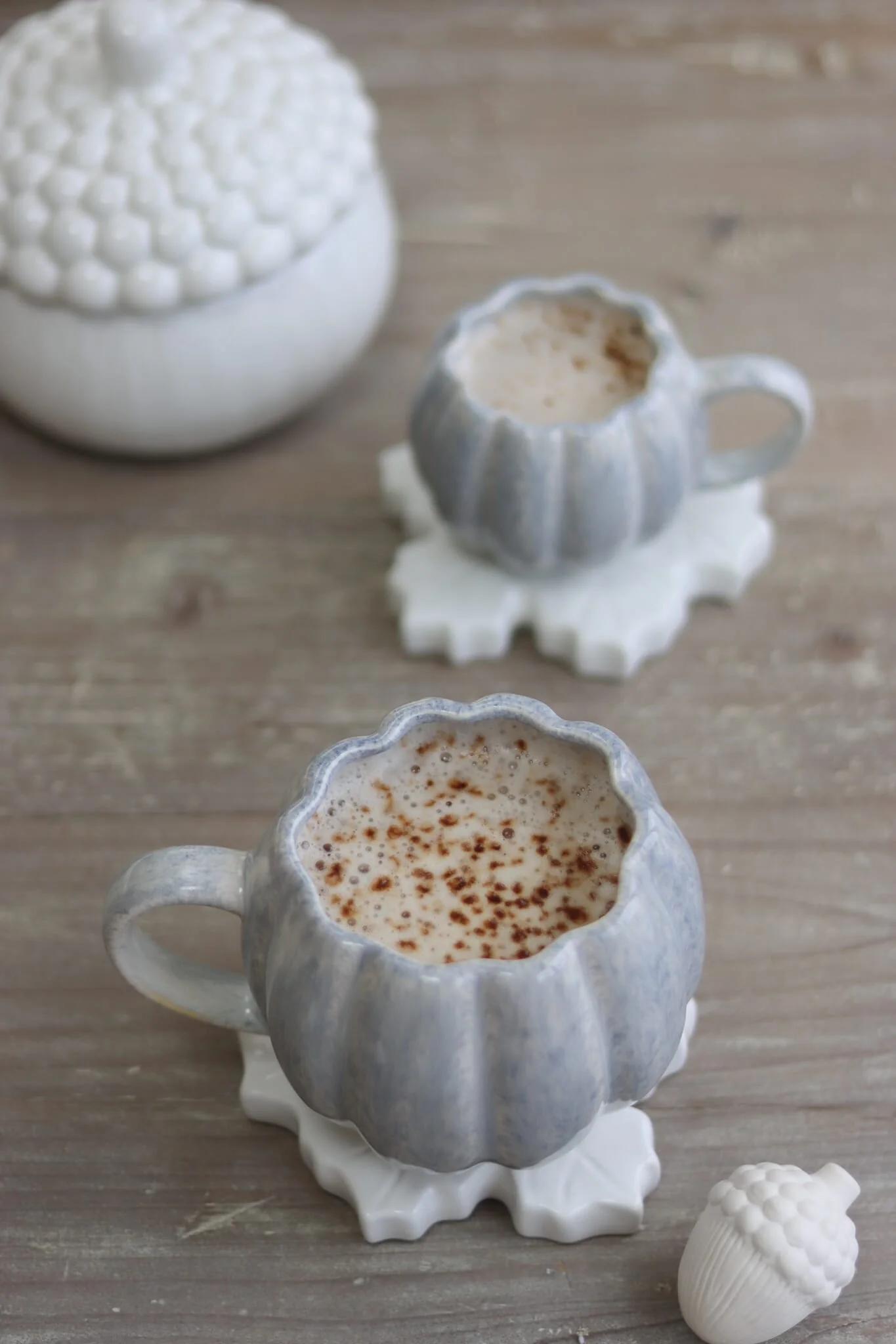 Mini Pumpkin Mug - Light Blue Glaze - Image 2