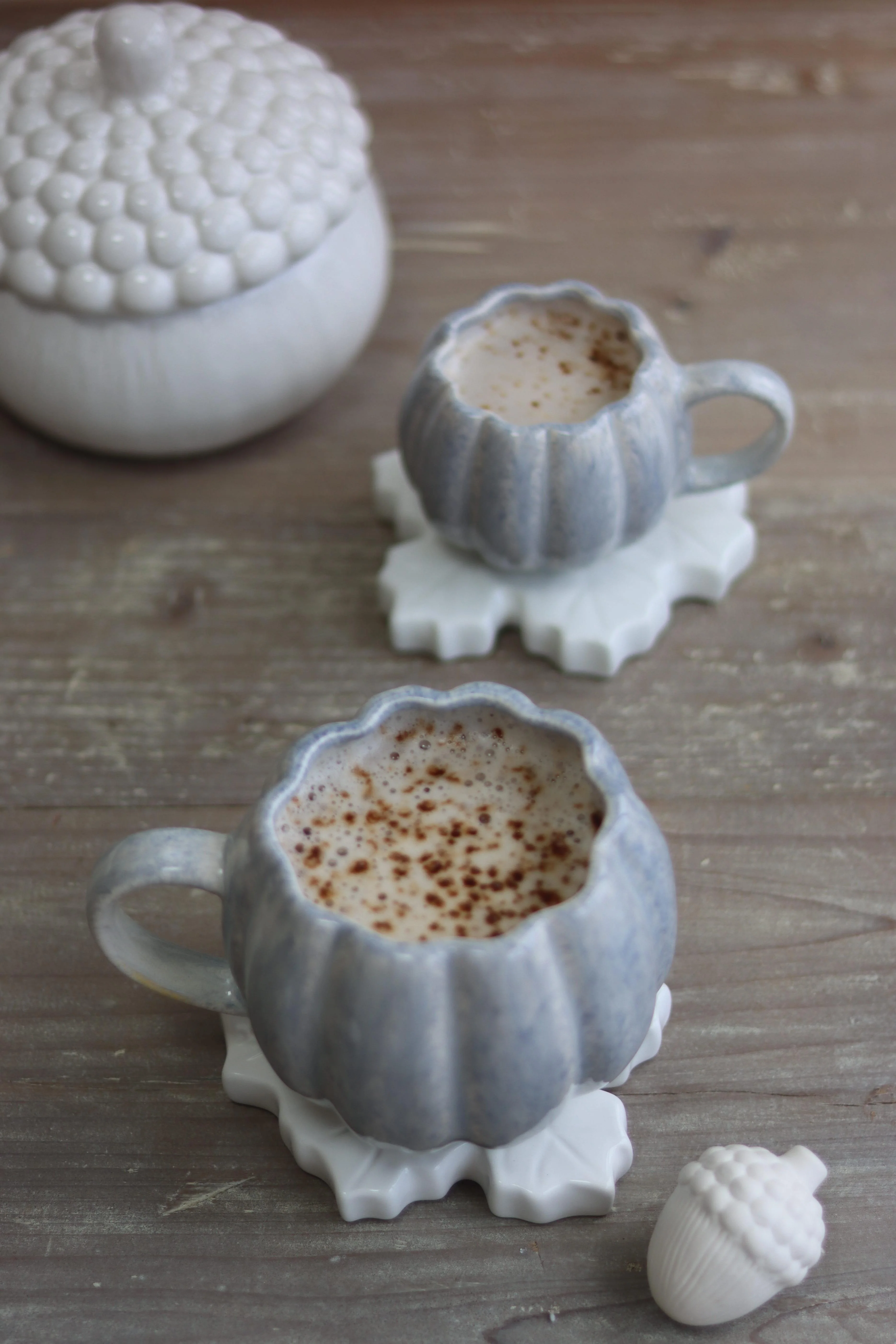 Mini Pumpkin Mug - Light Blue Glaze - Image 3
