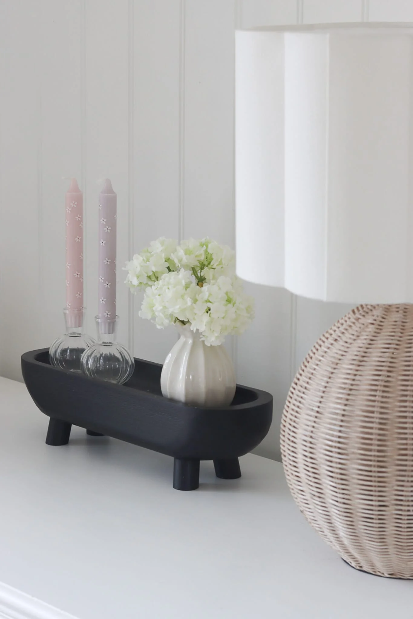 Paulownia Tray On Legs - Black