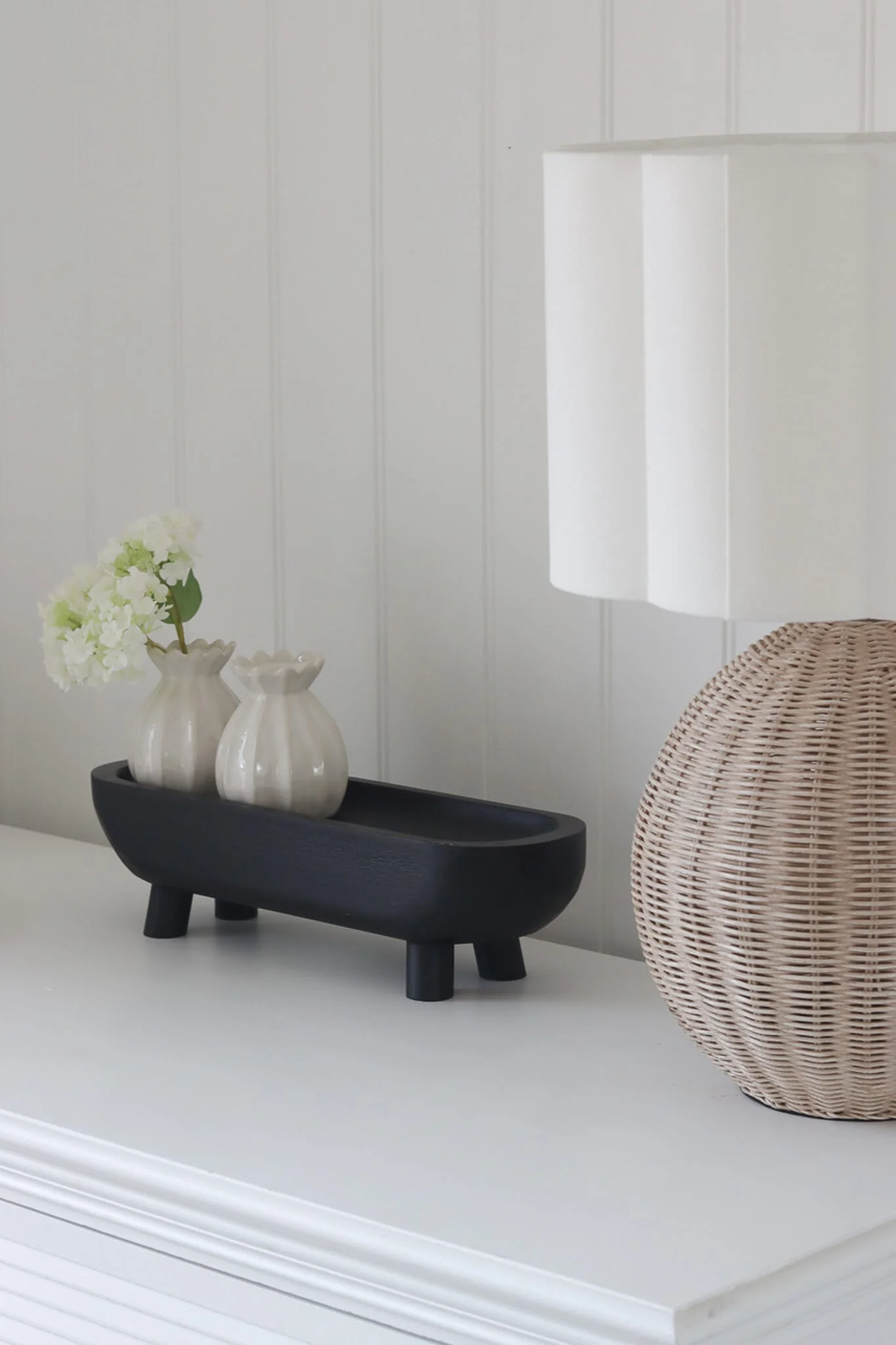 Paulownia Tray On Legs - Black - Image 3
