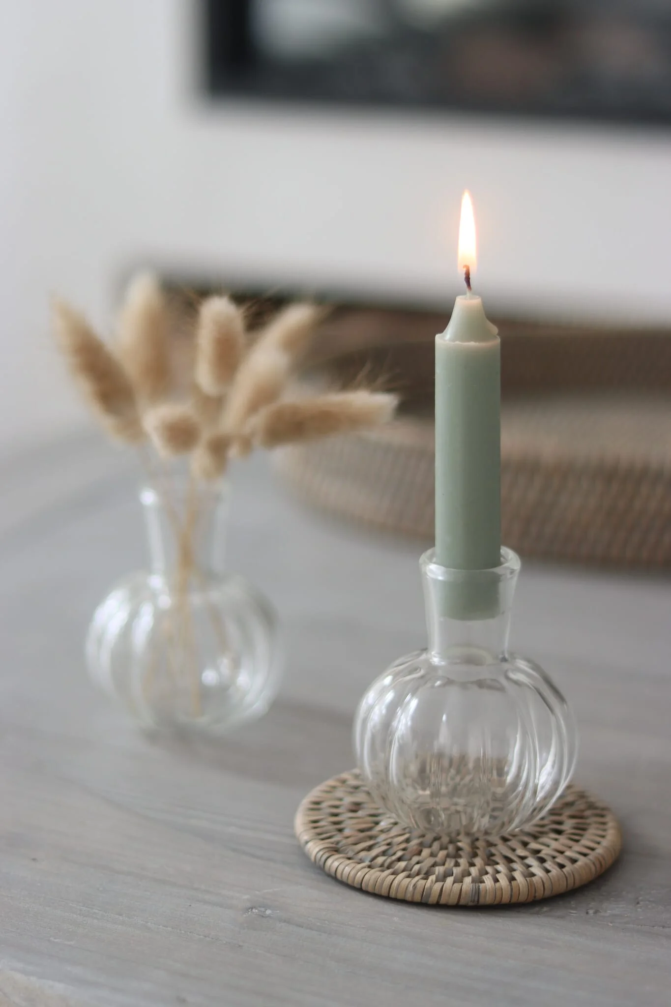Set Of 2 Pumpkin Glass Candle holder